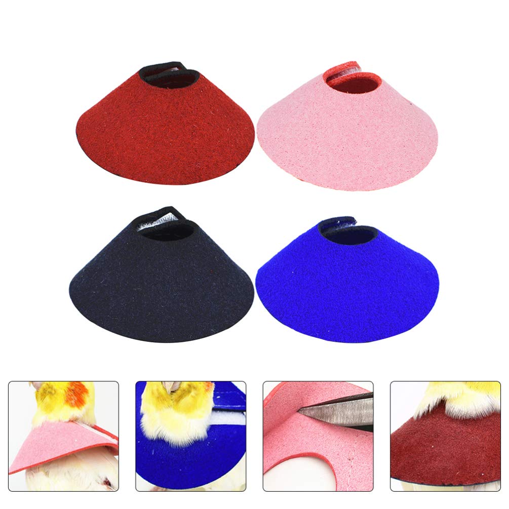 ULTECHNOVO Collar De Recuperación para Pájaros Pequeños Ajustable Anti Mordeduras Y Anti Lamidos para Loros Protector De Cuello para Cuidado Y Recuperación De Lesiones 4 Piezas