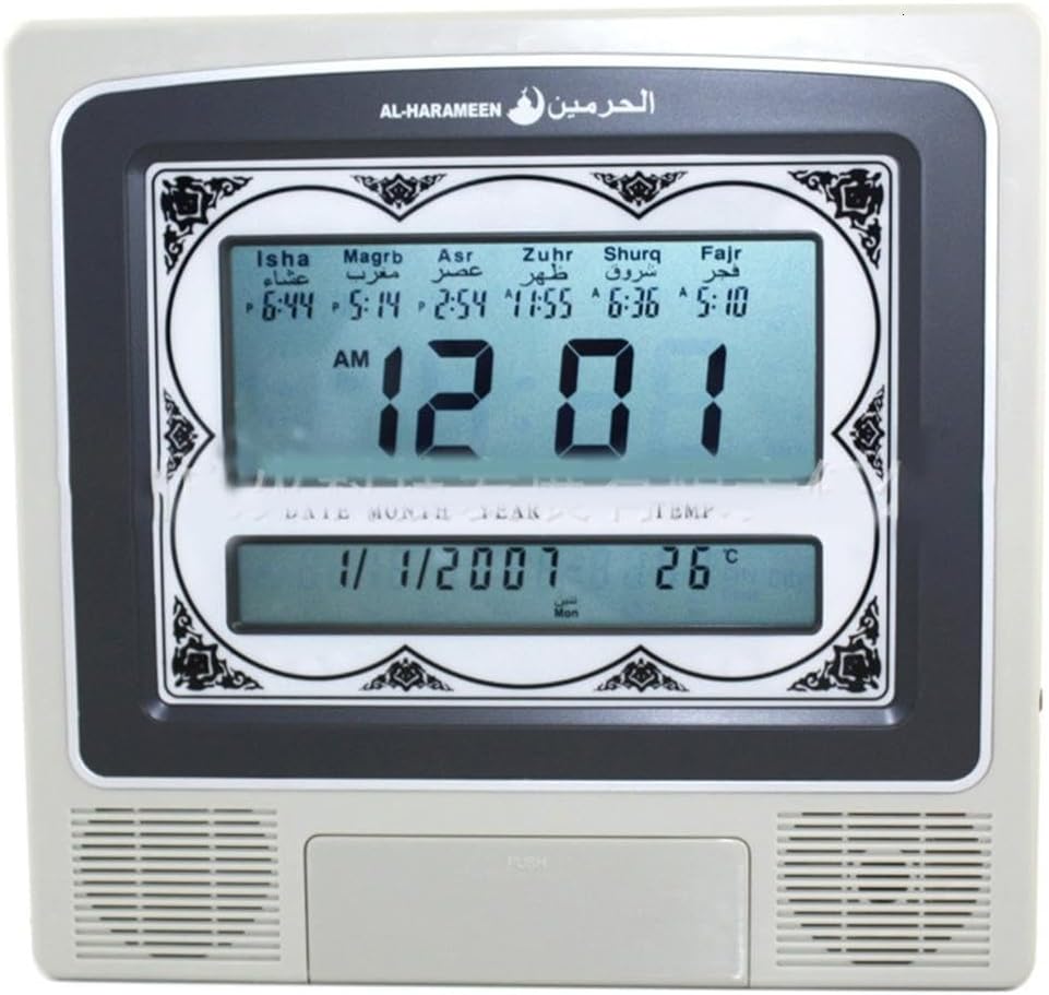 Digital Azan Clock for with Prayer Alarm Calendar Table Desk Decorative