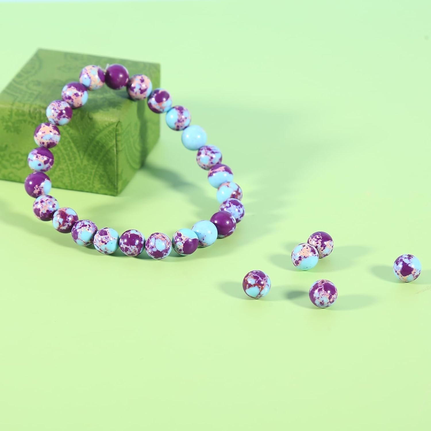 Purple-Blue Imperial Jasper Beads 62pcs 6mm Stone Beading Loose Gemstones Hole Size 1mm DIY Smooth Bead for Bracelet Necklace Earrings Jewelry Making 6mm purple-blue