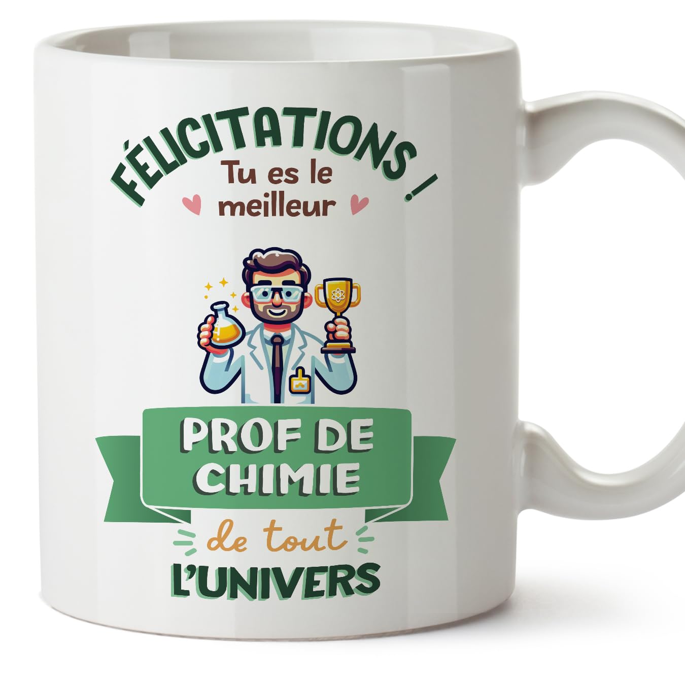 MUGFFINS Chemistry Teacher Man Mug - in French - Meilleur Univers Trophée - Funny Gift for Colleagues - Ceramic 11oz Mug — image 1