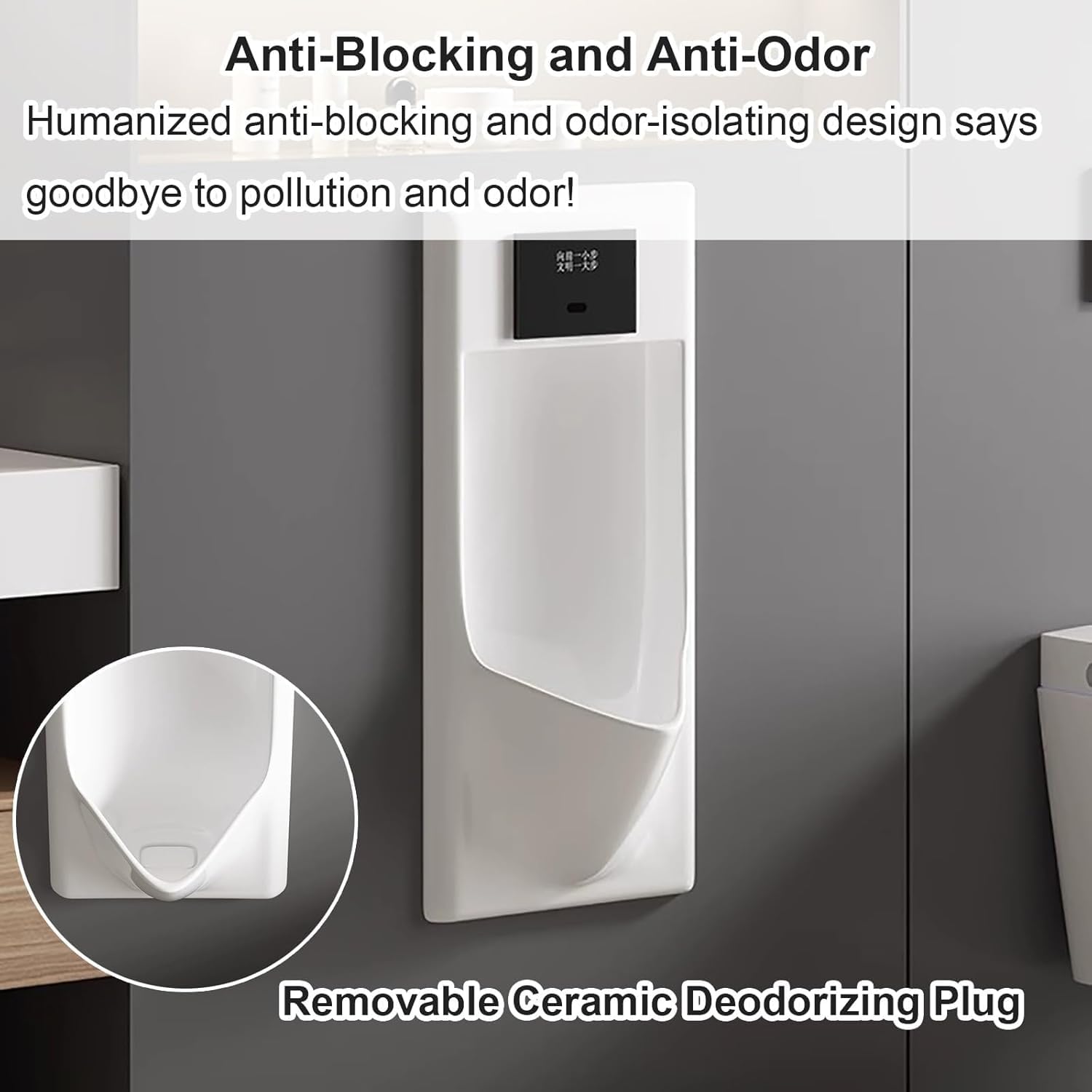 Pisuary dla mężczyzn Łazienka, stojące na podłodze wbudowane pisuary dla mężczyzn odporne na zalanie, automatyczne spłukiwanie, materiał ceramiczny, używany w łazienkach, centrach handlowych, hotelach