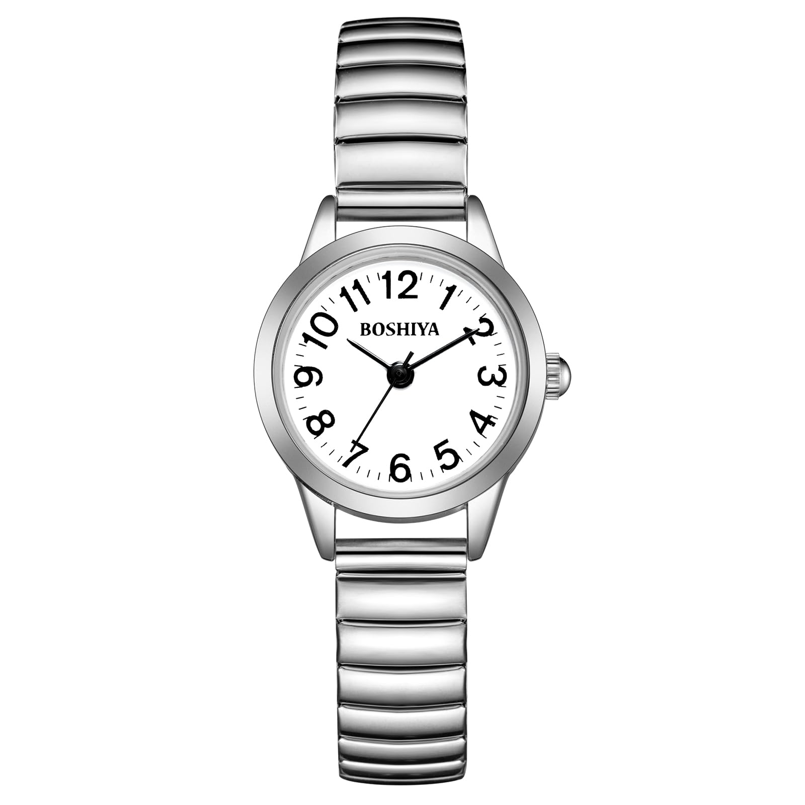 Small Golden Watches for Women Easy Reader Analog Ladies Quartz Watches with Stainless Steel Expansion Band, Waterproof