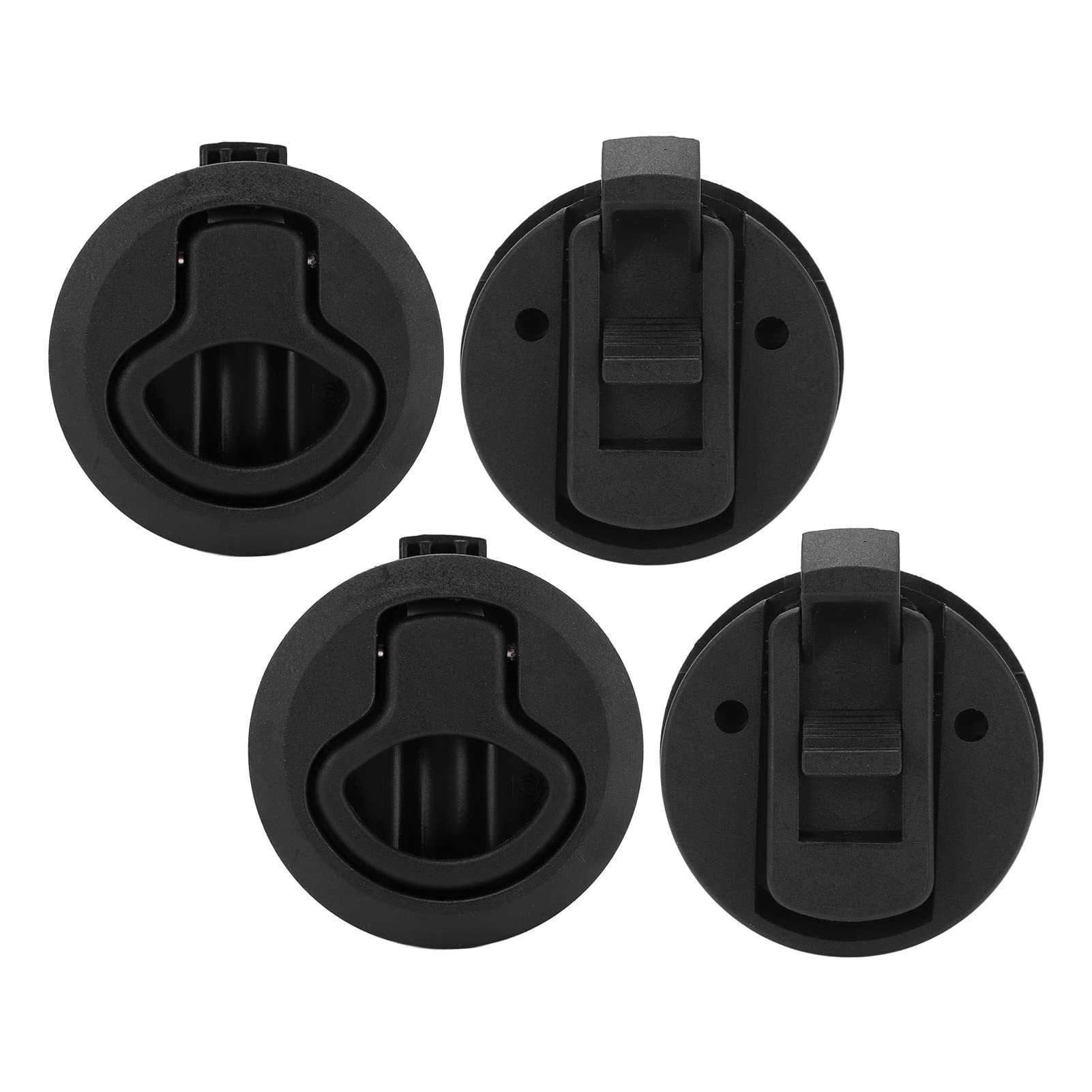 Chiusura Ad Anello Tondo con Chiusura a Scatto, Ferramenta per Armadietti per Barche, Plastica Resistente Nera 61 Mm per Portelli Marini, Yacht,
