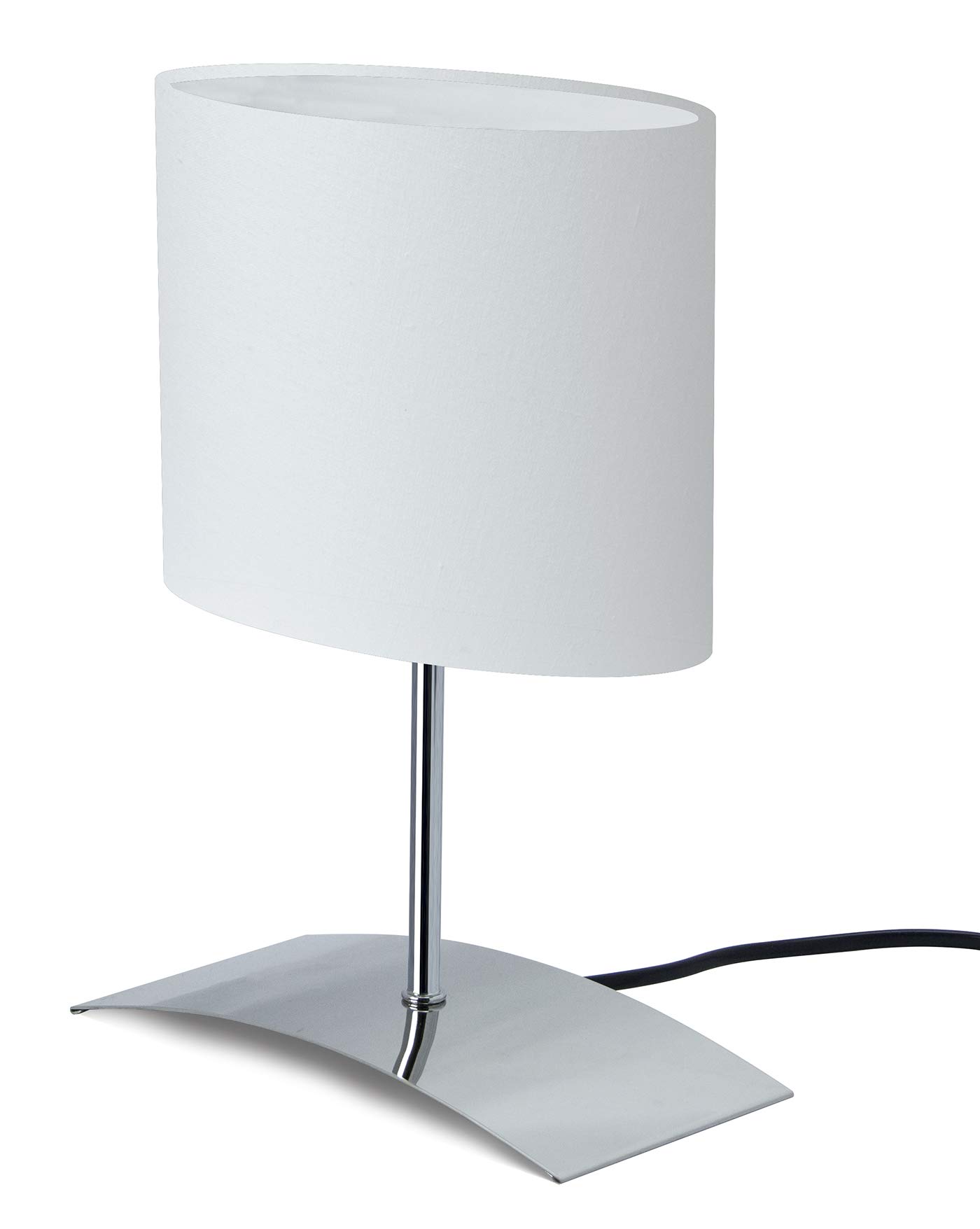 Trango 2018-04W lámpara de noche/mesa *WHITE* con pantalla de tela en blanco incluye 1x casquillo E14 para bombillas LED, lámpara de alféizar, lámpara de escritorio, L: 20cm - W: 10cm - H: 30cm