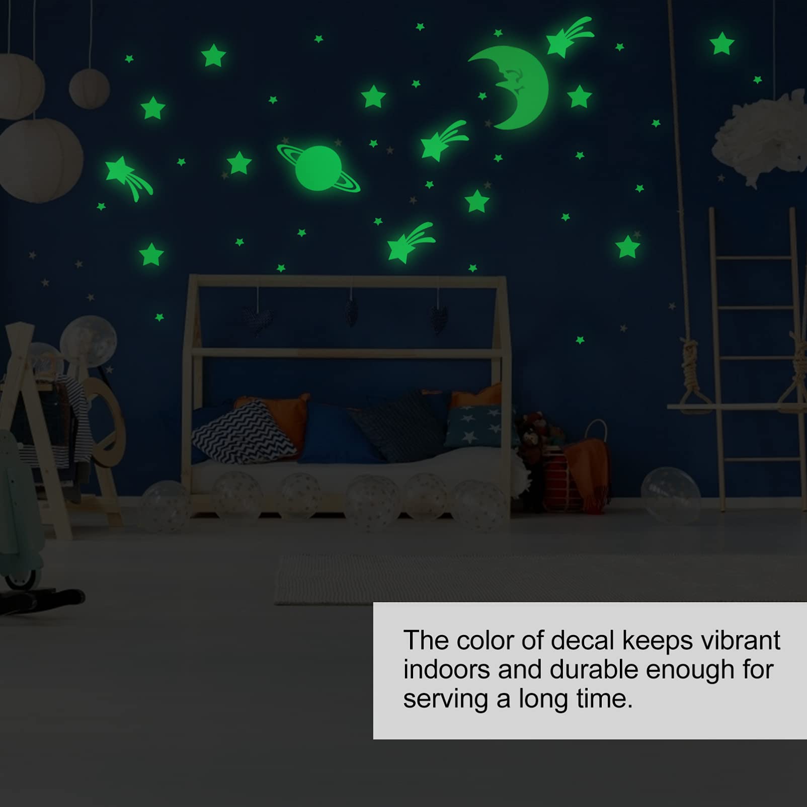 Toyvian 3sets Adesivi Murali Luminosi Per Cameretta Stickers Autoaderenti Con Stelle e Decorazioni Per Sicuro Atmosfera Magica Per Stanze e Nursery