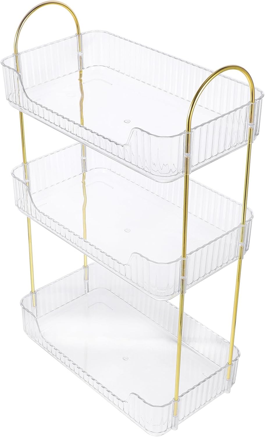 Luxshiny Bathroom Storage Shelf 3-Tier Multi-Layer Countertop Organizer Washroom Desktop Toiletry Storage Rack for Bathroom Vanity