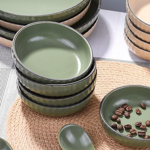 Miniatura 2 de Plato de cerámica de salsa de soja de 6 onzas, cuencos grandes para salsa, cuencos de porcelana para salsa de soja, postre y tomate, juego de 5