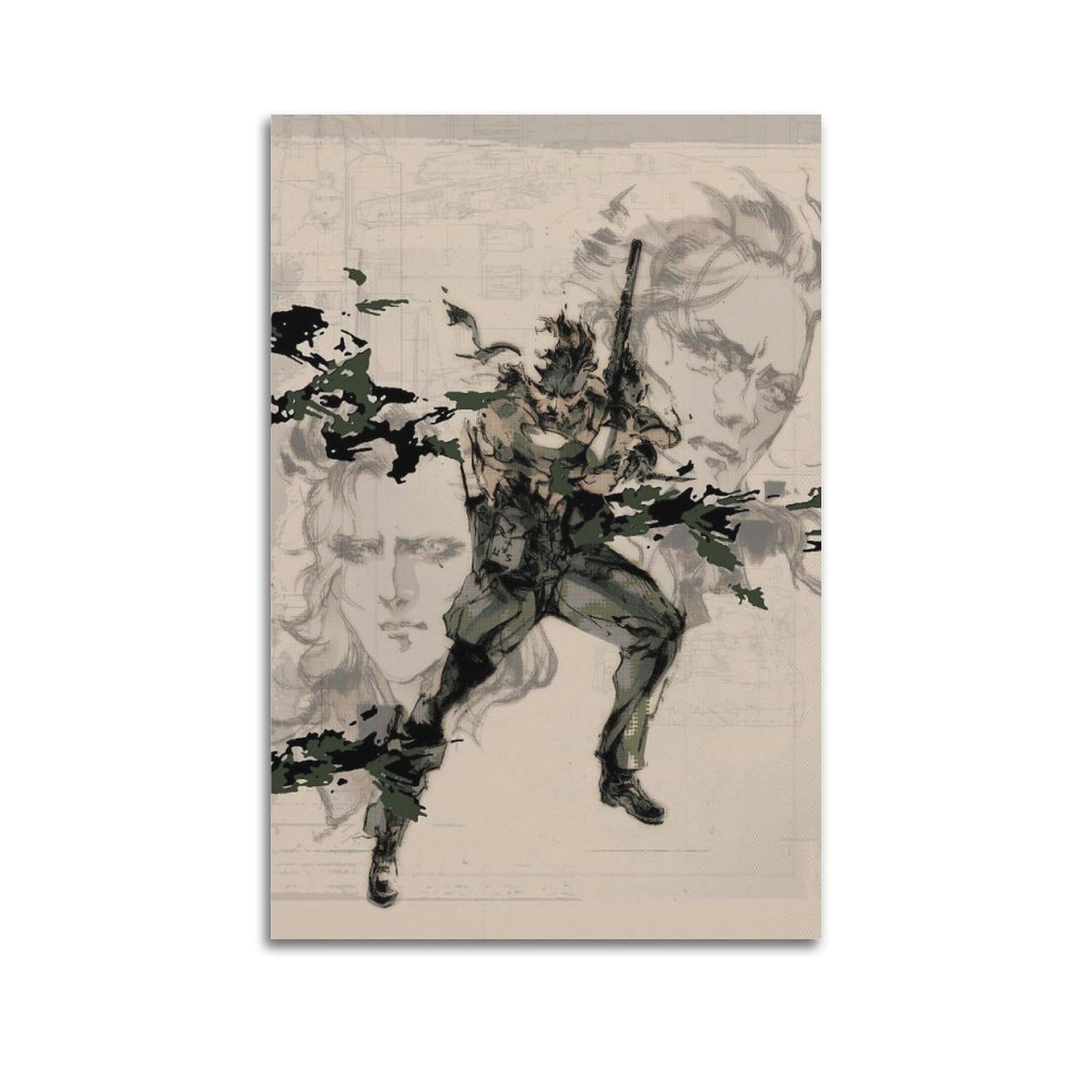 ASDASDHBW Metal Gear Solid 3 Snake Eater - Póster decorativo para pared, lienzo para pared e impresión artística moderna, decoración de dormitorio familiar, 20 x 30 cm