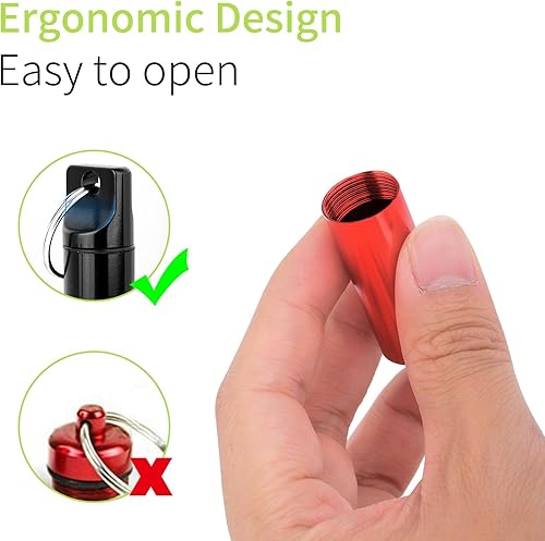 Miniatura 5 de 3 llaveros para pastillas, llavero impermeable para pastillas, organizador de píldoras, mini caja de pastillas de aluminio, llavero pequeño para