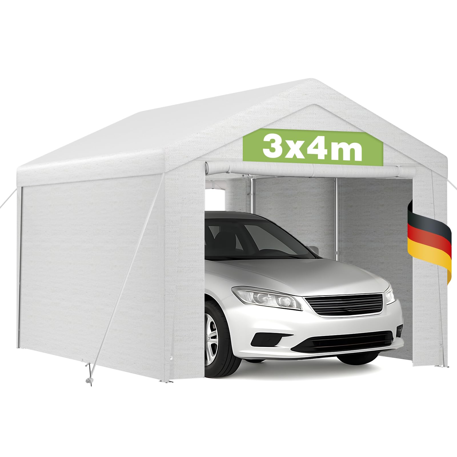 Gazebo per tenda 3x4m telone PE resistenti UV pareti laterali rimovibili telaio metallico tetto rinforzato