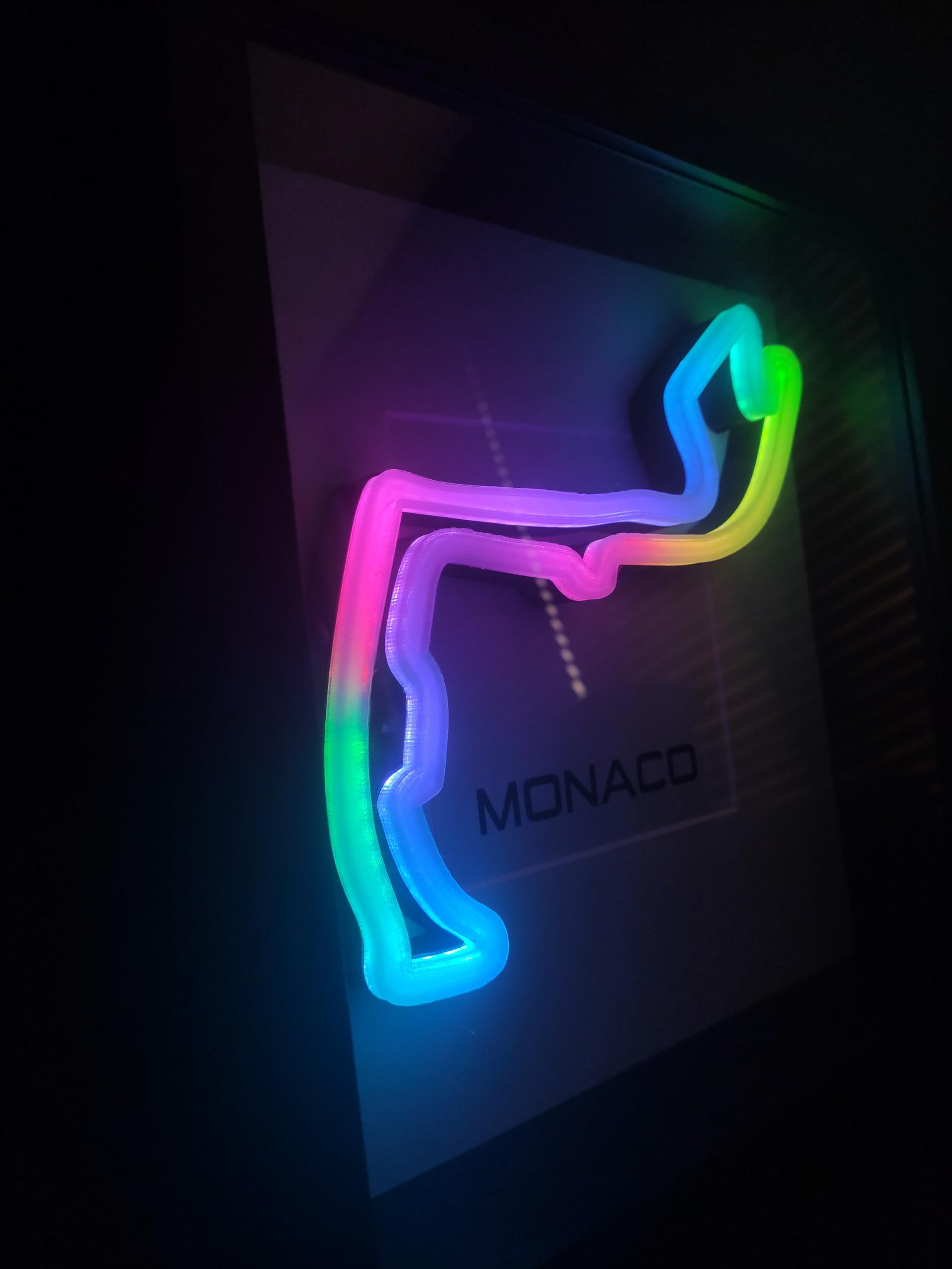 Pista de carreras LED RGB F1 Mónaco, Fórmula 1 de regalo, decoración de pista de carreras F1 Mónaco lámpara de pista
