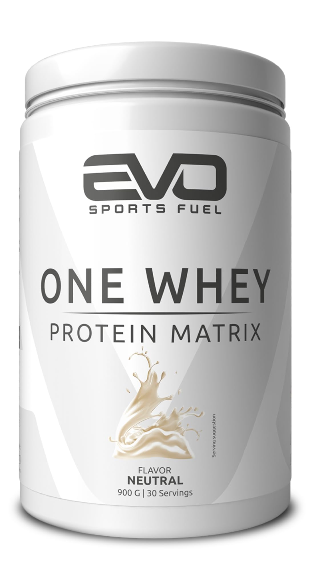 EVO SPORTS FUEL One Whey Protein Pulver Matrix | Neutral | 900g | 30 Portionen | bis zu 24g Protein pro Portion | für Muskelaufbau und -erhalt | geprüfte Qualität | Made in Germany (1er Pack)