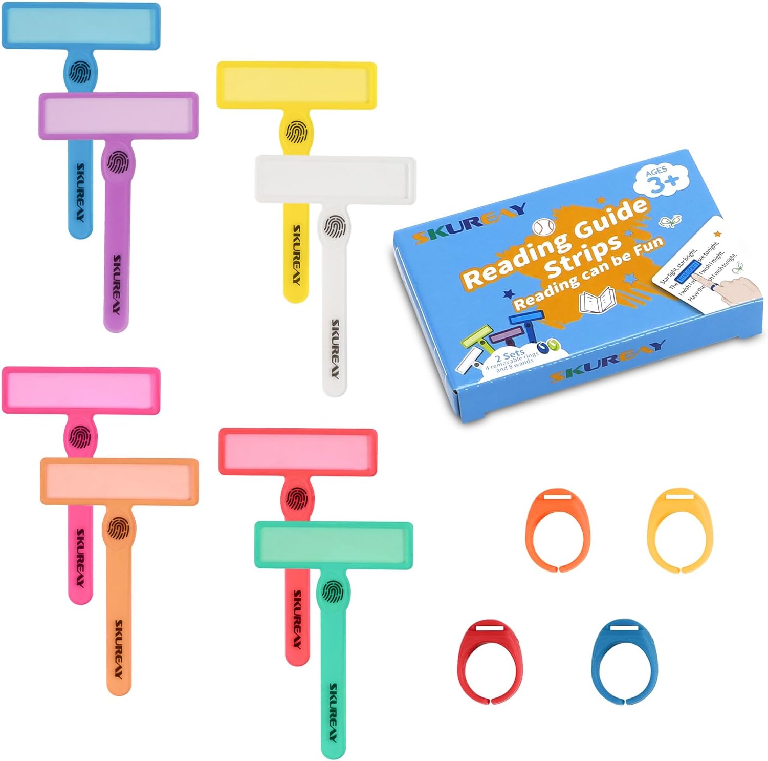 Guided Reading Strips Dyslexia Reading Tools for Kids - 12 PCS