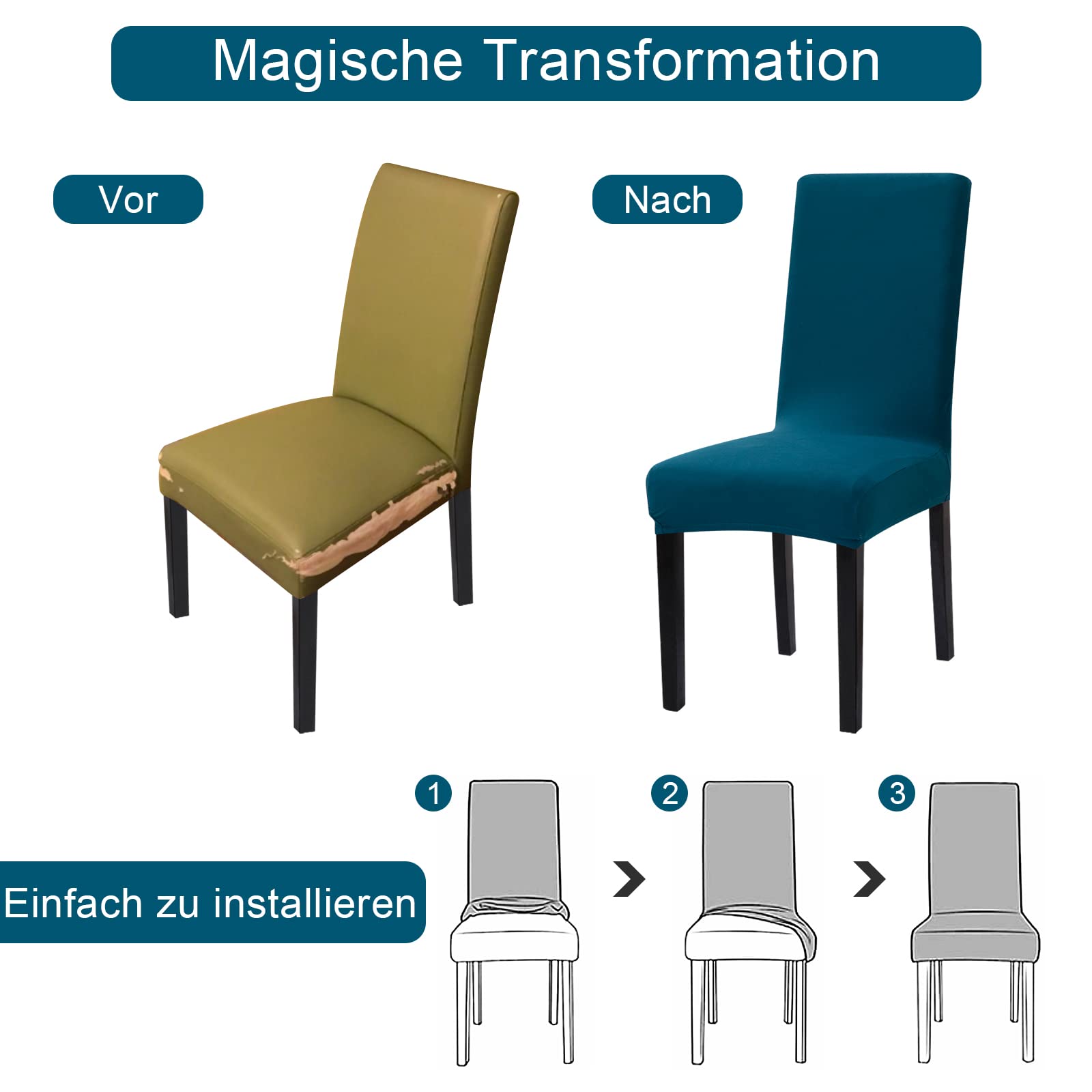 Mophorn Coprisedie pieghevoli Spandex elasticizzato, vestibilità