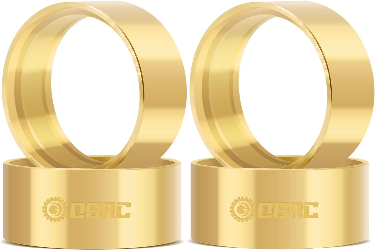OGUNKE OGRC 1.9 Inch Brass Internal Beadlock Ring Clamp Ring 105g Heavy Wheel Counterweight Clamp Ring Fits 1.9 Wheel Rim for 1/10 TRX4 TRX6 Axial SCX10 I II III Pro Redcat GEN7 GEN8 RC Crawler Car