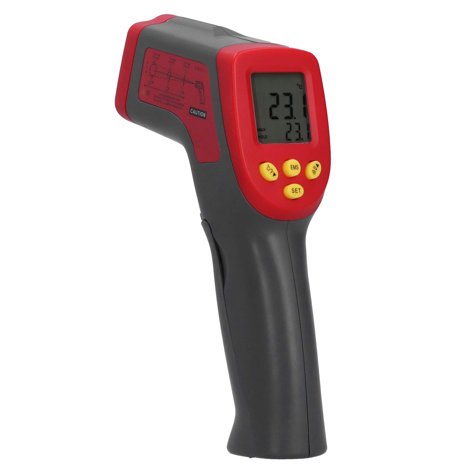 Termometro a infrarossi industriale UA550 - Termometro portatile senza contatto con intervallo di temperatura di 550 gradi Celsius con posizionamento, emissività regolabile e