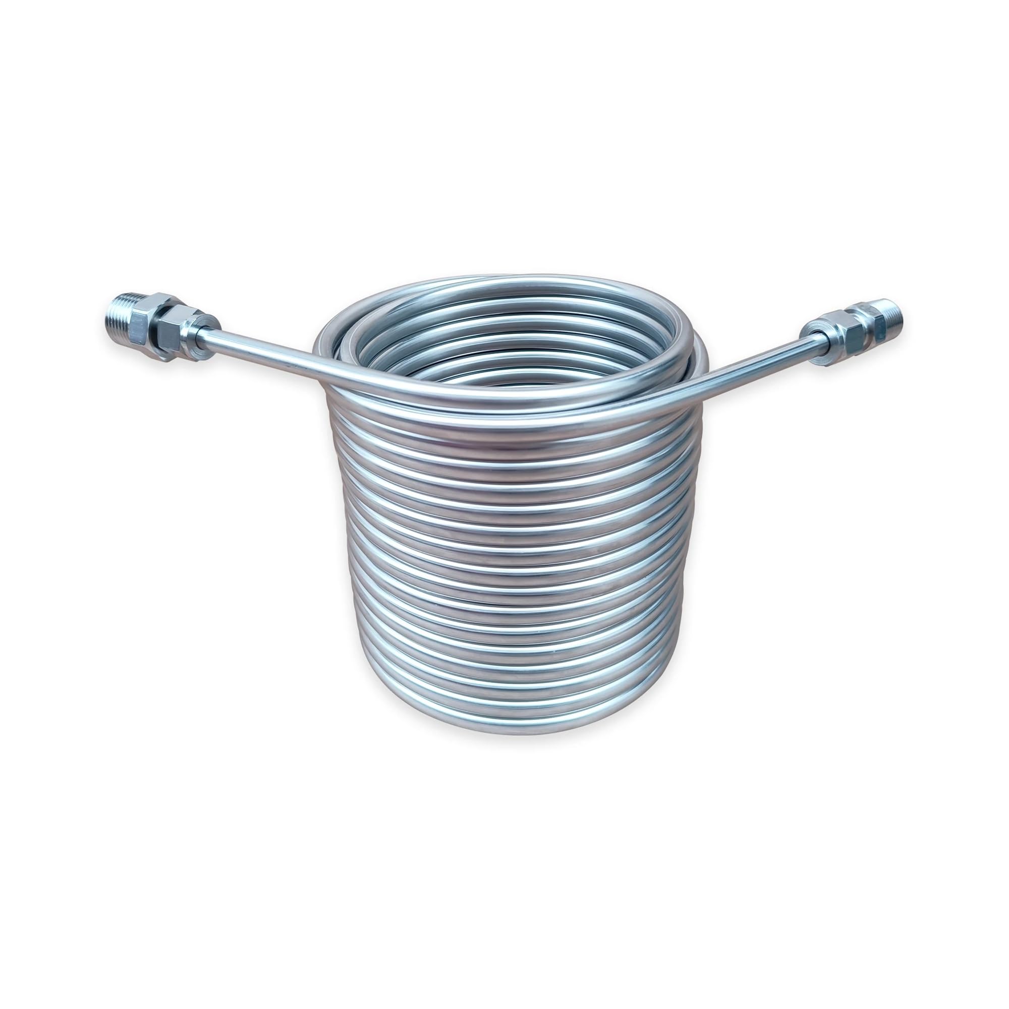 Enfriador de Mosto y Agua for Cerveza de Doble Capa, serpentín de enfriamiento de 14 m de Longitud, Acero Inoxidable 304 de Grado alimenticio, Conector de 3/8" y 1/2" Uso Multifuncional