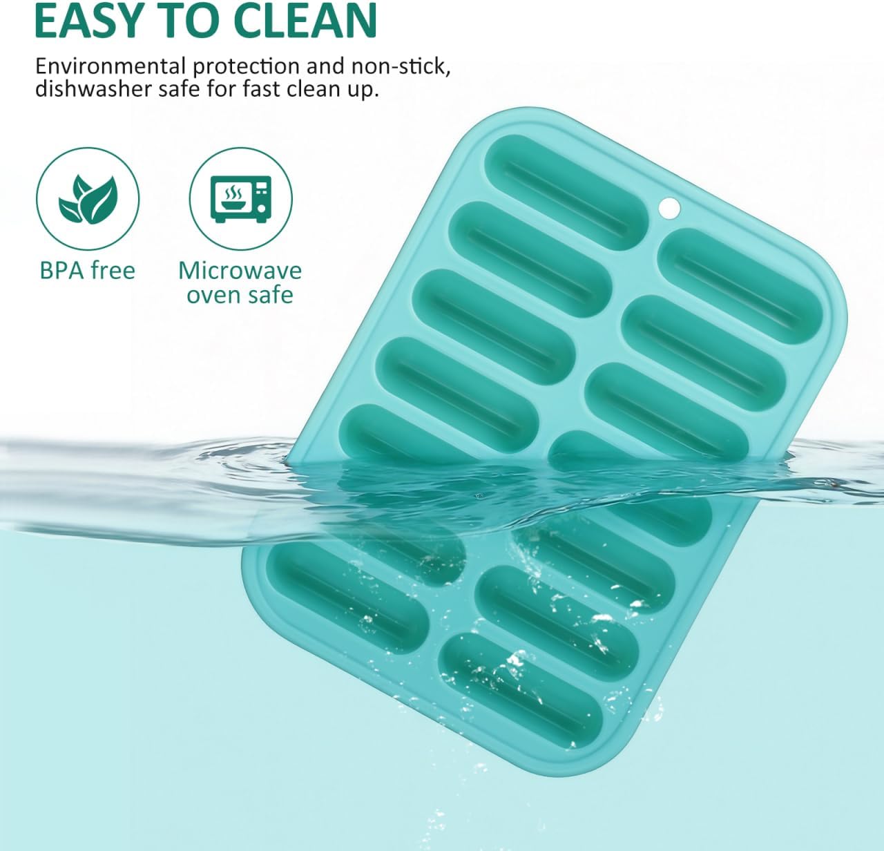 Silicone Sausage Molds - Non-Stick Flexible Hotdog Maker - 14 Cavity Baking Cooking Steaming Container - DIY Homemade Sausages Maker