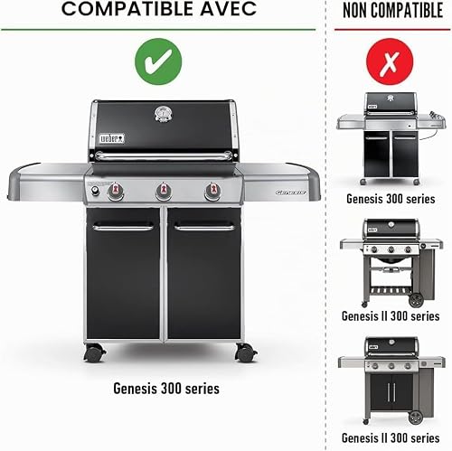 Weber Barres Flavorizer, Acier Inoxydable, compatibles avec la série Genesis 300 avec Boutons en façade (Set de 5) (7620)