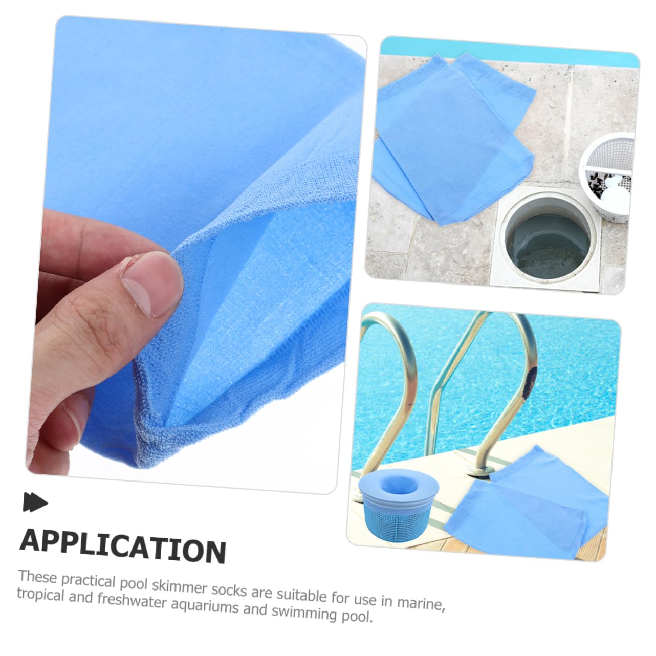 POPETPOP 3 Juegos Calcetín Cesta Skimmer Filtros De Esponja para Acuario Neto Frasco Cesta De Piscina Red Skimmer De Hojas De Piscina Escoba De Piscina Tanque Nylon Blue 25 Piezas * 3