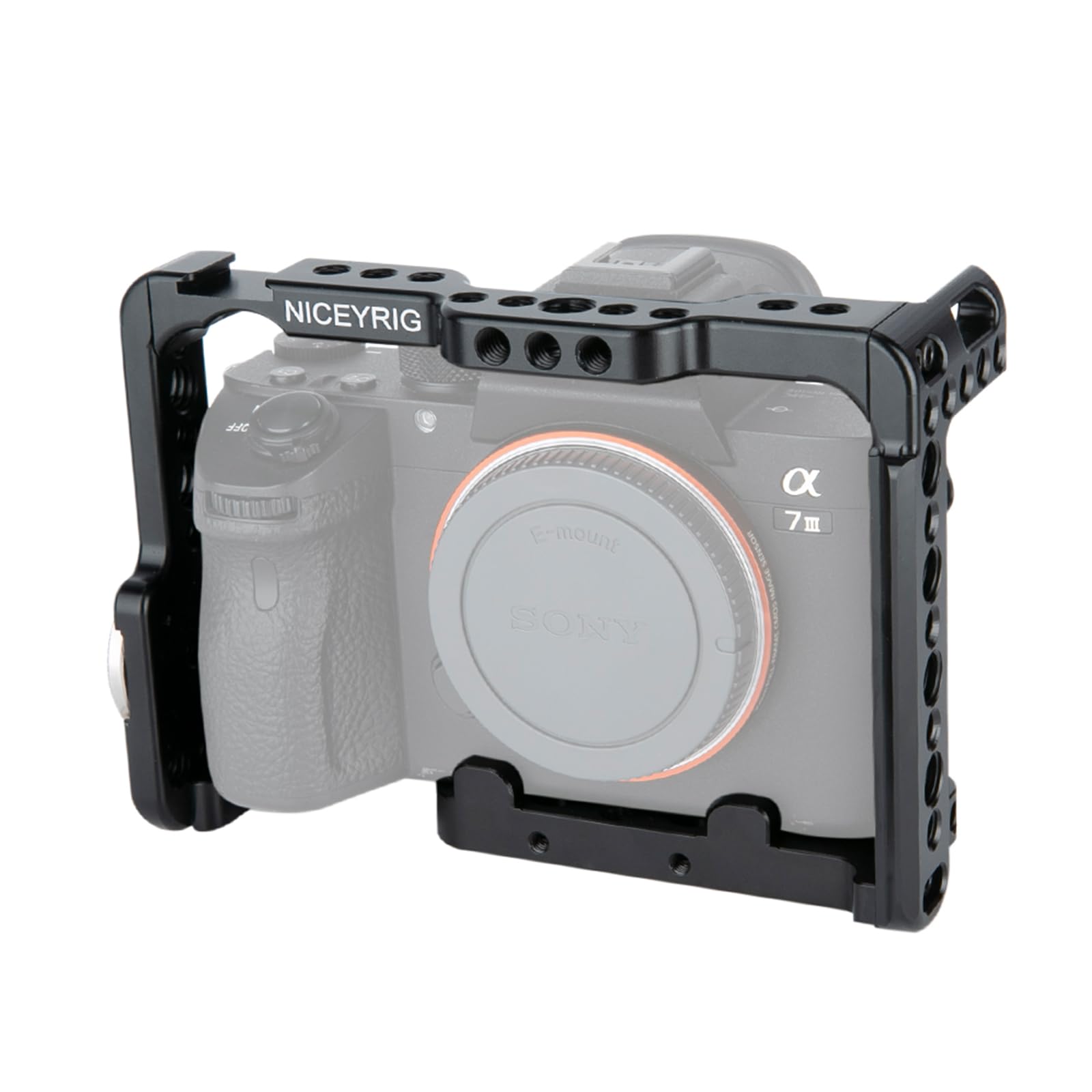 NICEYRIG A7 III/A7R III/A7R II/A7S II/A7 II Caméra Cage avec HDMI Cable Clamp Arri Style Rosette pour Sony A7iiiA7ii/A7rii/A7sii/A7riii/Camera