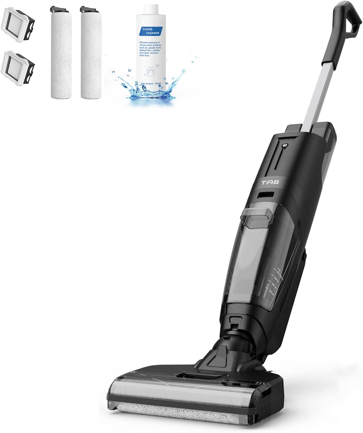 TAB T6 Pro Wet Dry Vacuum Cleaner - Cordless Vacuum and Mop Combo, Floor Cleaner Machine, Vacuum Mop All in One, Electric Mops for Hard Floor Cleaning, Voice Assistant, Sweeper Mop Vac, Self Cleaning 4000mAh