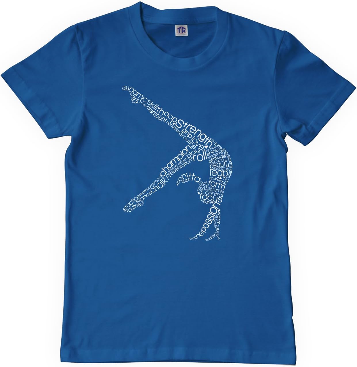 Threadrock Big Girls' Gymnast Typography Design Youth T-Shirt