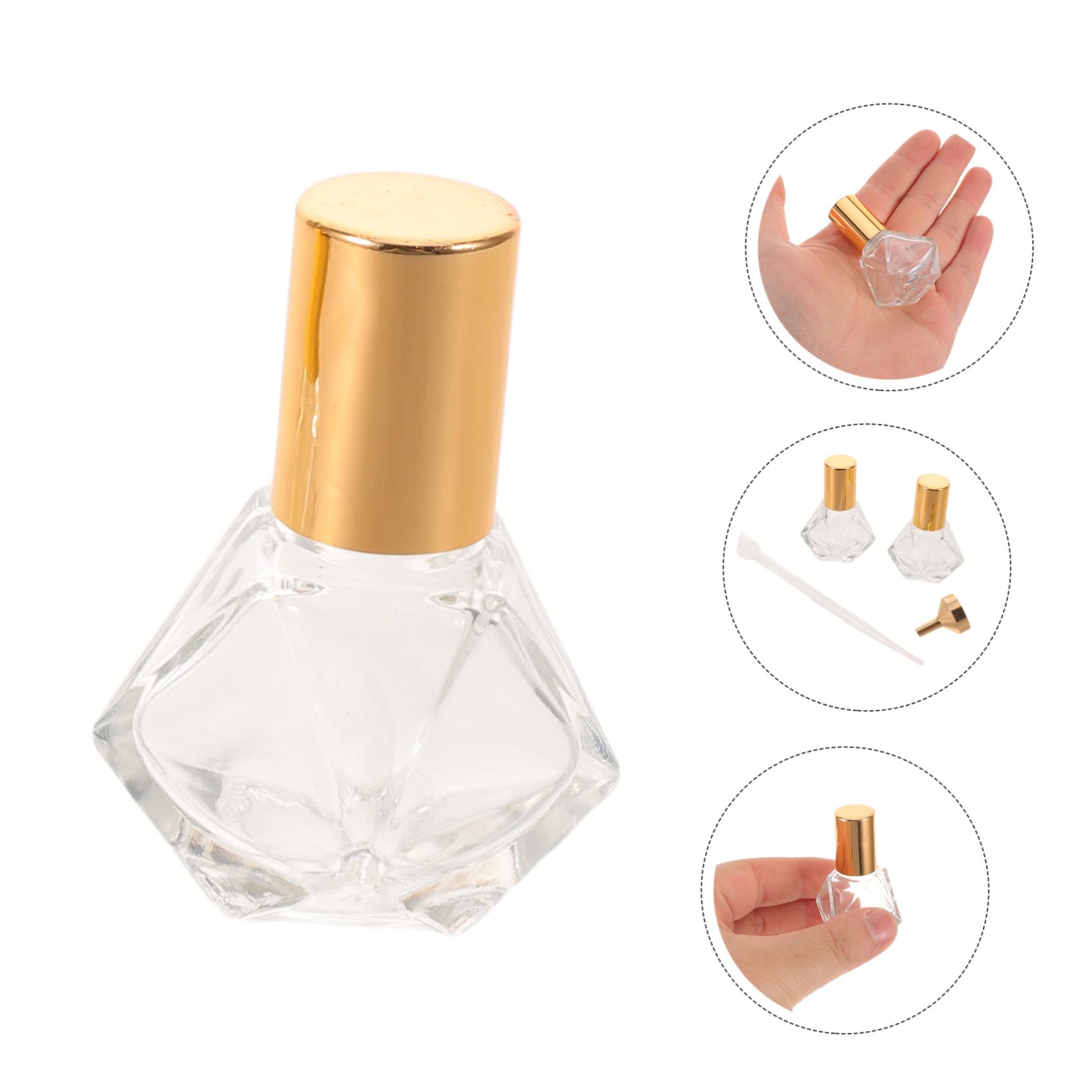 36 Pezzi Flaconi Roll-on per Oli Essenziali 8ml con Sfera in Metallo e Tappo Dorato, Dotati di 2 Imbuti e 4 Contagocce, Design a Stella a Cinque Punte per Uso Quotidiano a Casa