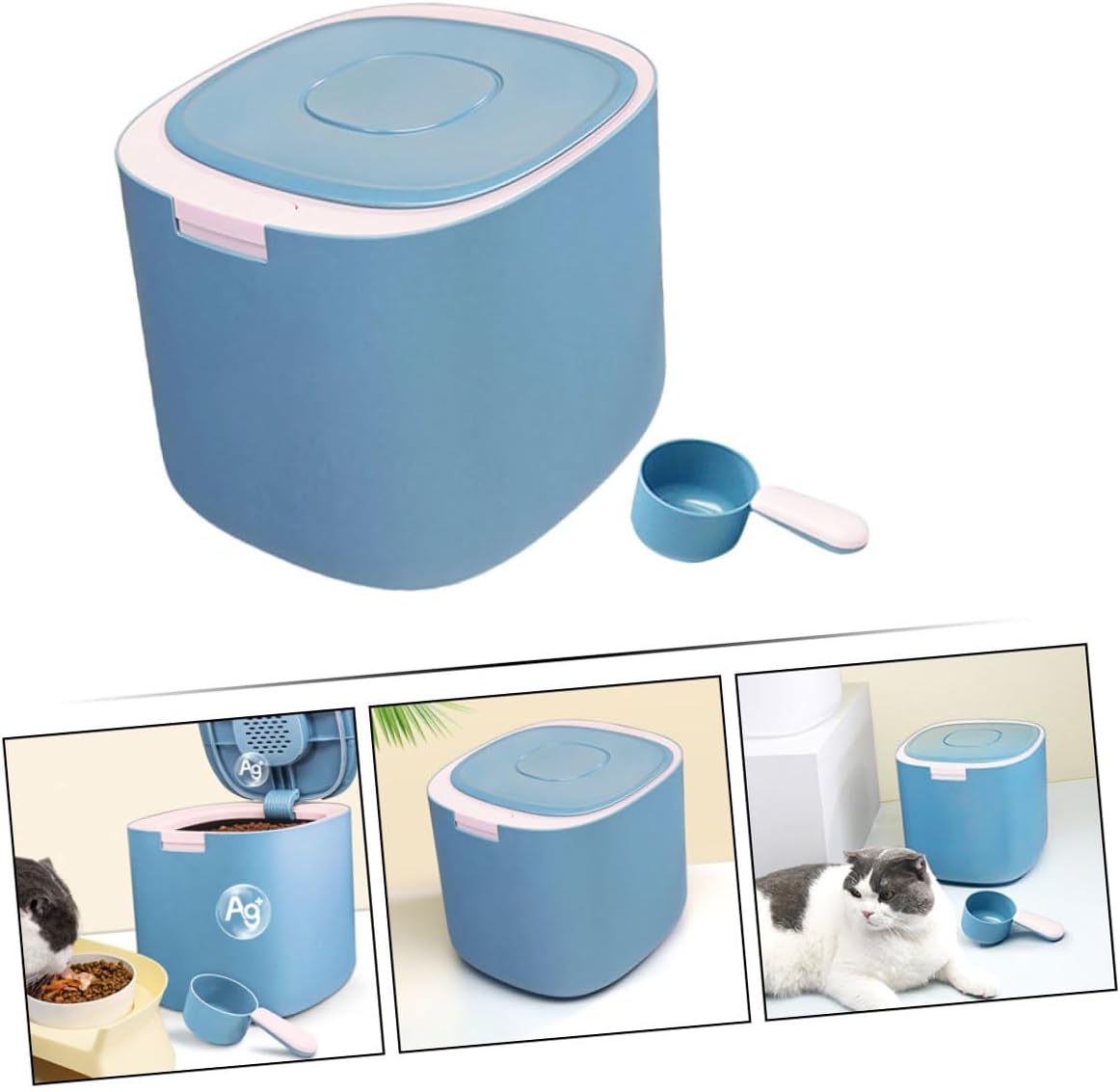 BESTonZON Pet Food Storage Container 11l Sealed Airtight Bucket Moisture-proof Grain Storage Bin for Dog and Cat Food with Frosted Butterfly Lid for Home Use