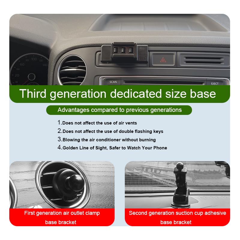 Car Phone Holder for Volkswagen Tiguan Auto Accessories [Only for 2009-2017 VW Tiguan] [Auto Lock Hands Free Cell Phone Mount Car fits for iPhone & All Smartphones]