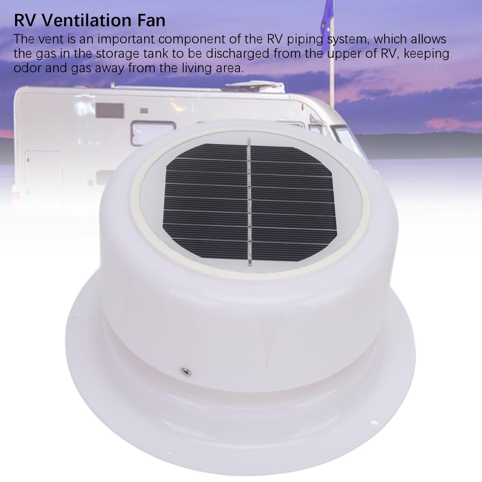Ventilatore solare da tetto con ABS ignifugo, piccolo ventilatore da soffitto ad energia solare per camper, rimorchi, barche, capannoni, sfiato leggero
