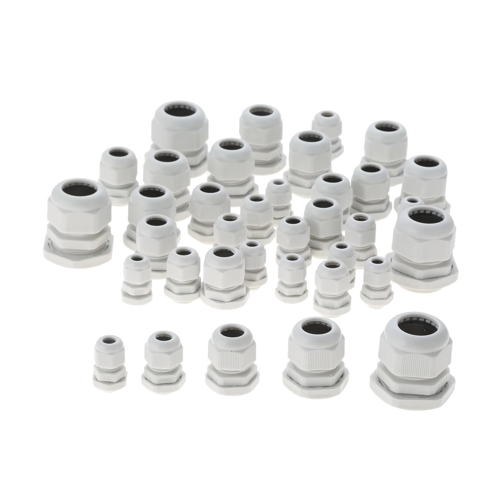 36 pz Kit Pressacavi Regolabile 3-21mm Dado di Bloccaggio Connettore Giunto IP68 Impermeabile M12 M16 M20 M25 M32 plastica nylon