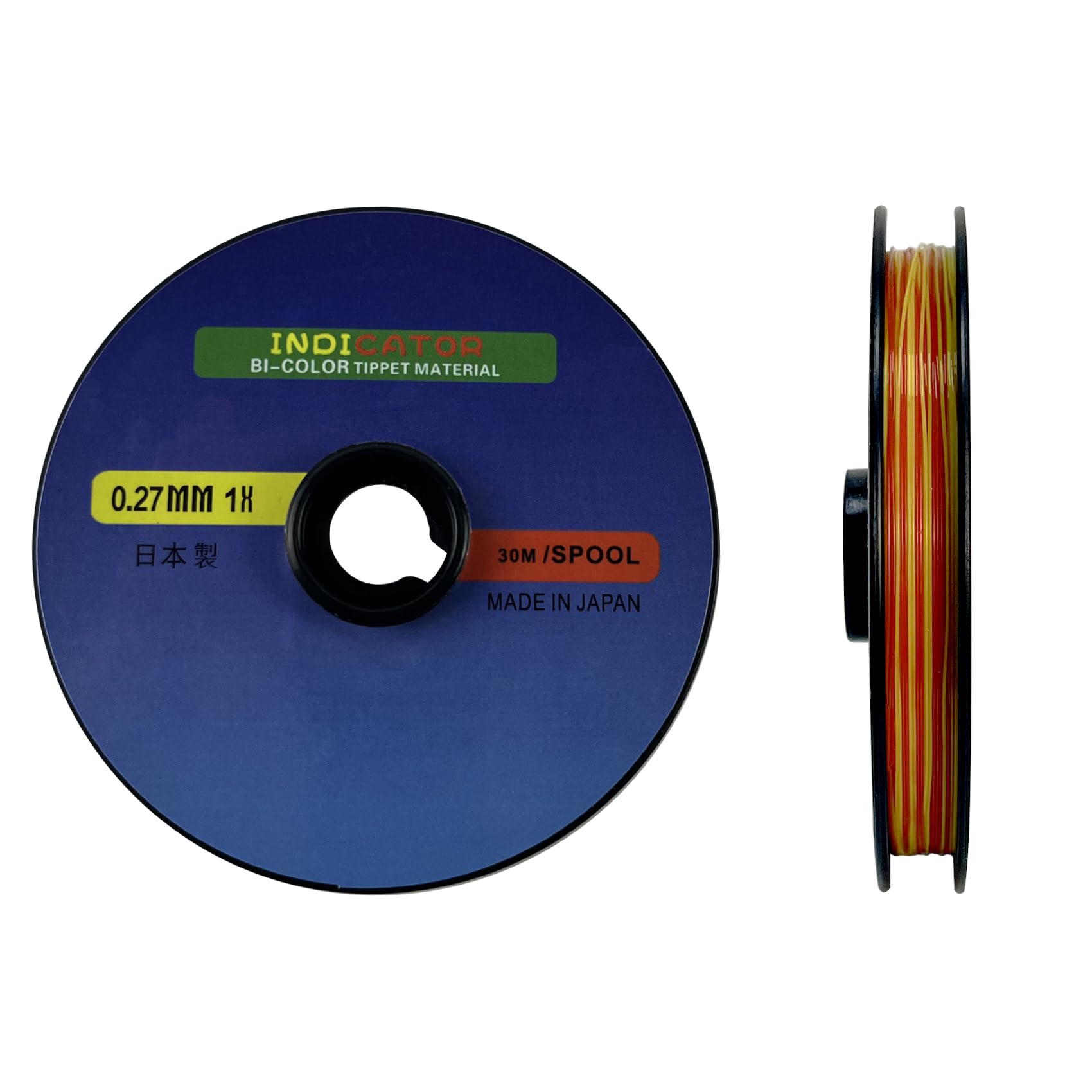 2PACK- Aventik Fly Fishing Tippet Leaders Fishing Line Two-Color High Visibility European Nymph Bite Indicator 4.8LB-13.7LB 30m/Spool