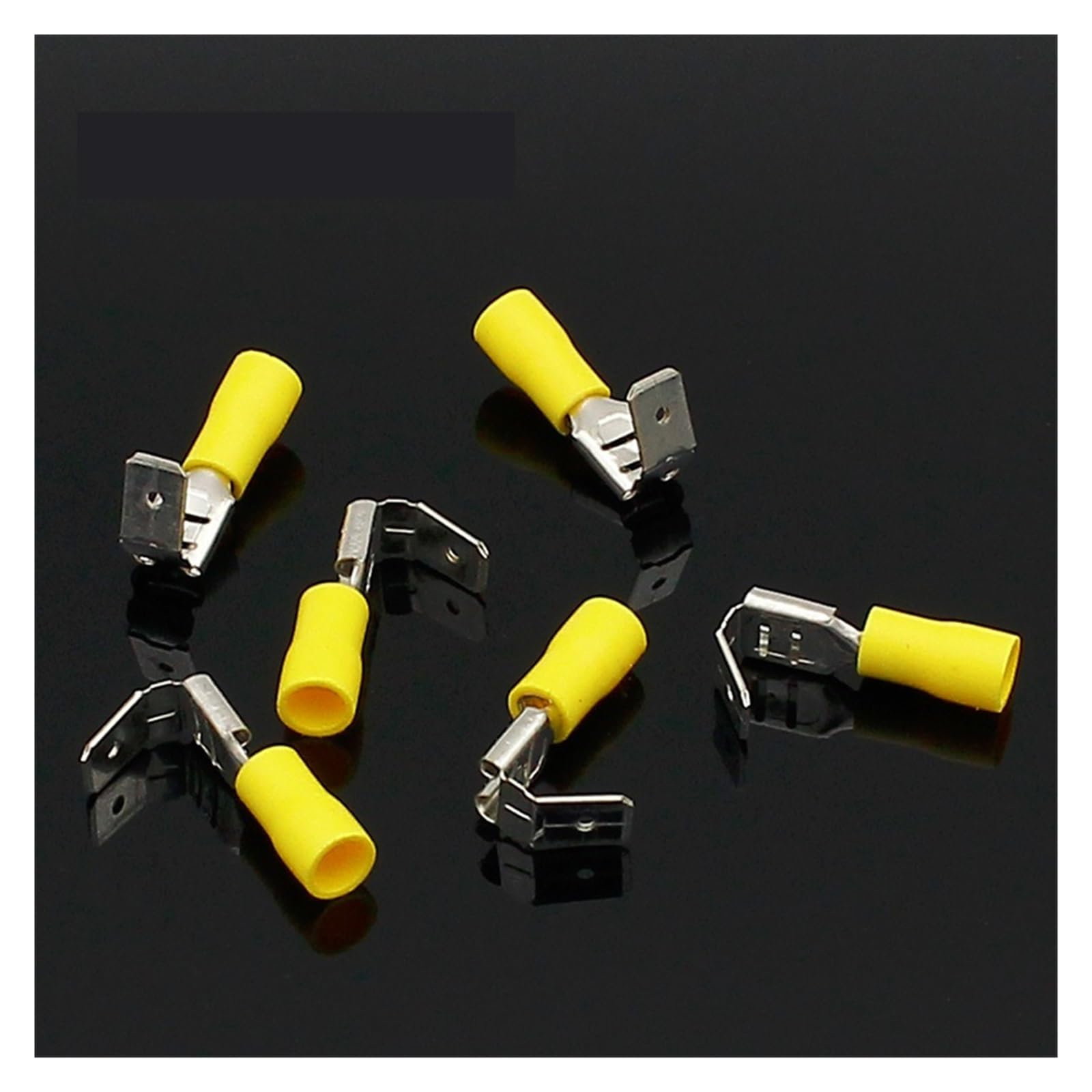 QMKADFQXF 20x Crimping Connectors Piggyback Female Spade Connector Terminals Brass printed