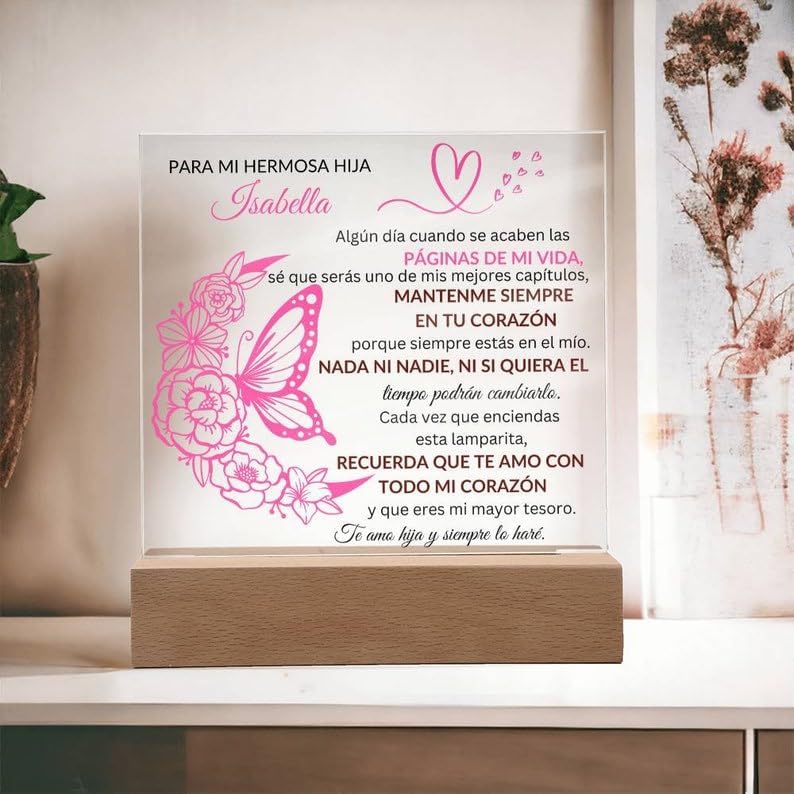 Miniatura 3 de Lampara de Amor eterno Placa acrílica   regalo de navidad  regalo de 15 anos  sweet 16 quincianera Cumpleanos hija Personalizado Regalo Para Hija,
