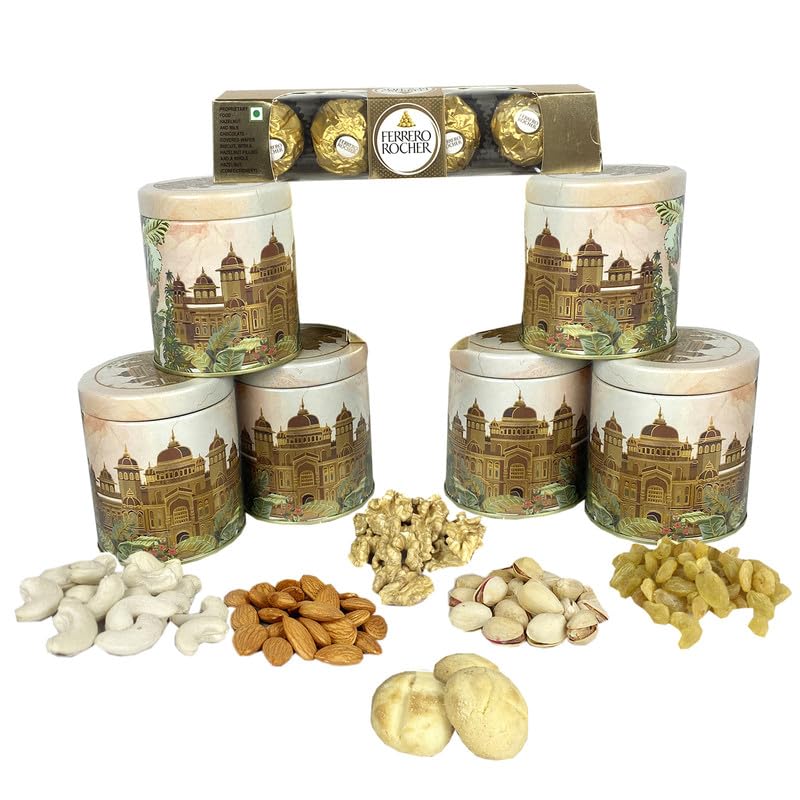 Image of NUTRI MIRACLE Rakhi Gift Hamper Loaded with Nutrient-Rich Dry Fruits and Chocolates | Anniversary Return Gift Basket with Nut Mix and Chocolates
