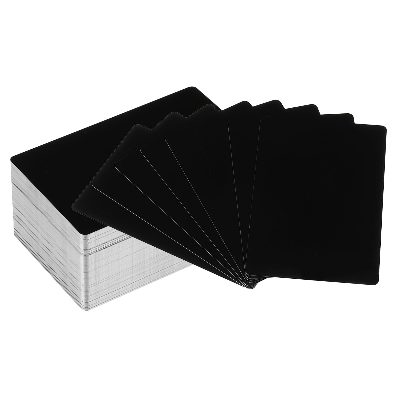 PATIKIL 15 Uds Metal Visita Tarjetas Anodizadas 0,8mm Grueso Anodizado Aluminio Blancos Nombre Tarjeta 3.4x2.1" Imprimible Nombre Tarjeta Para Personalizado DIY, Plata