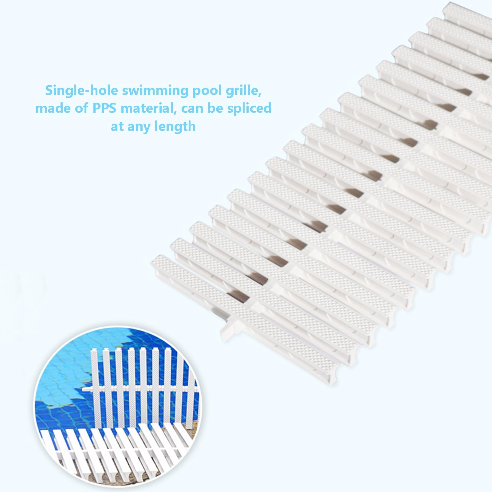 Griglia Di Troppopieno Per Piscina Flessibile In ABS - 30 Cm Larghezza, Facile Da Installare E Pulire