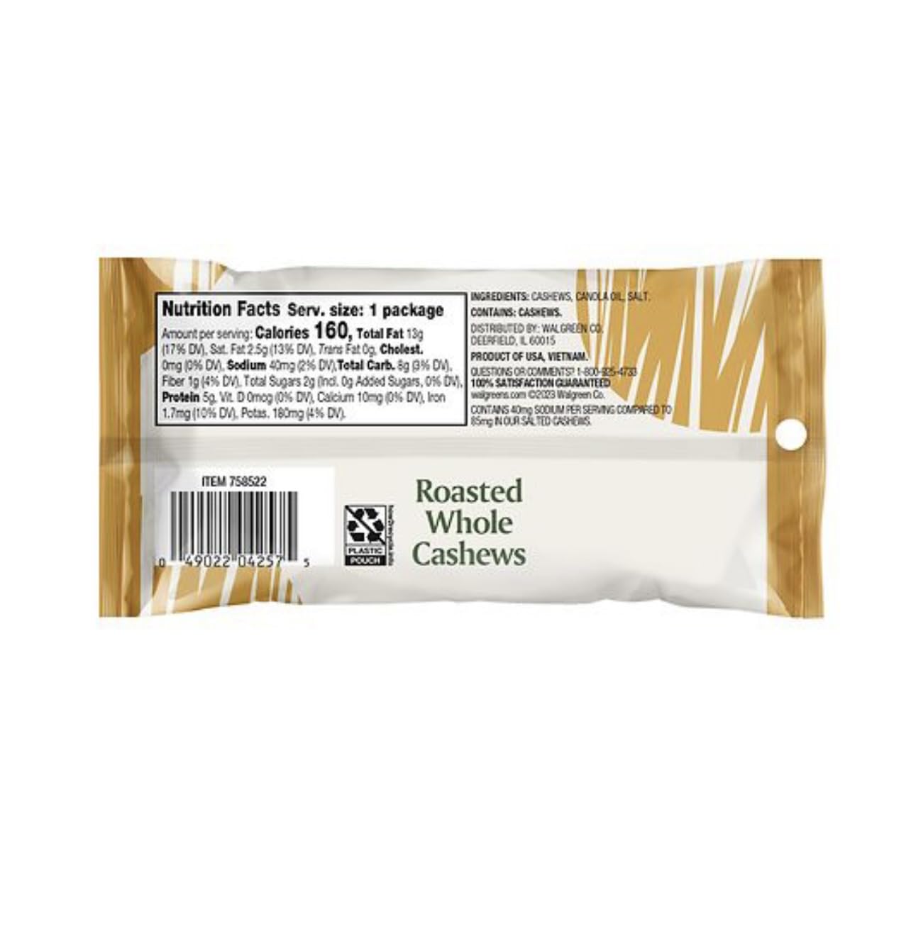 Nice! For You Roasted Whole Cashews Lightly Salted, 28g image 2