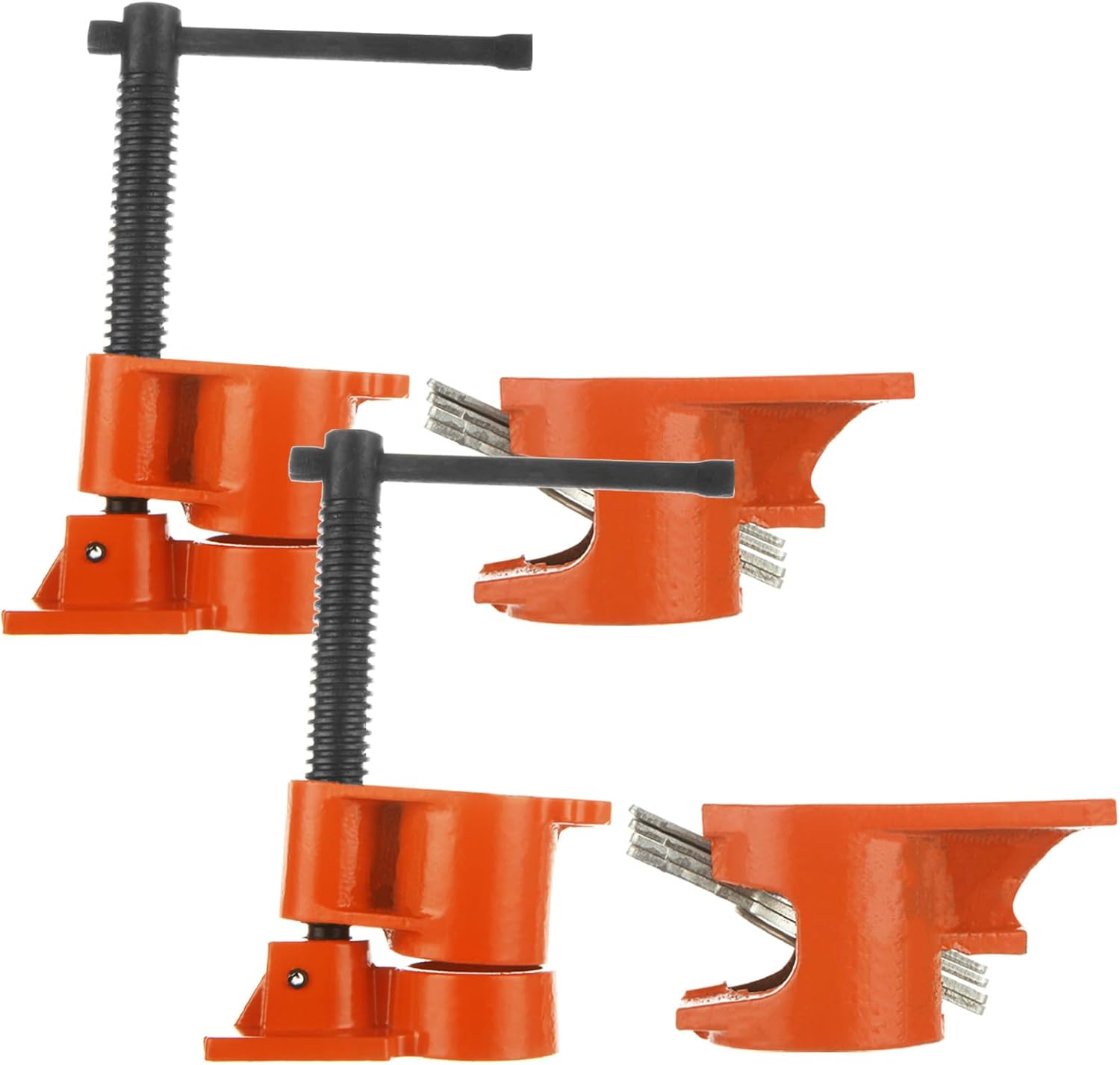 WOPPLXY 2 Pack 3/4 Inch Wood Gluing Pipe Clamp Set, Pipe Wood Clamps