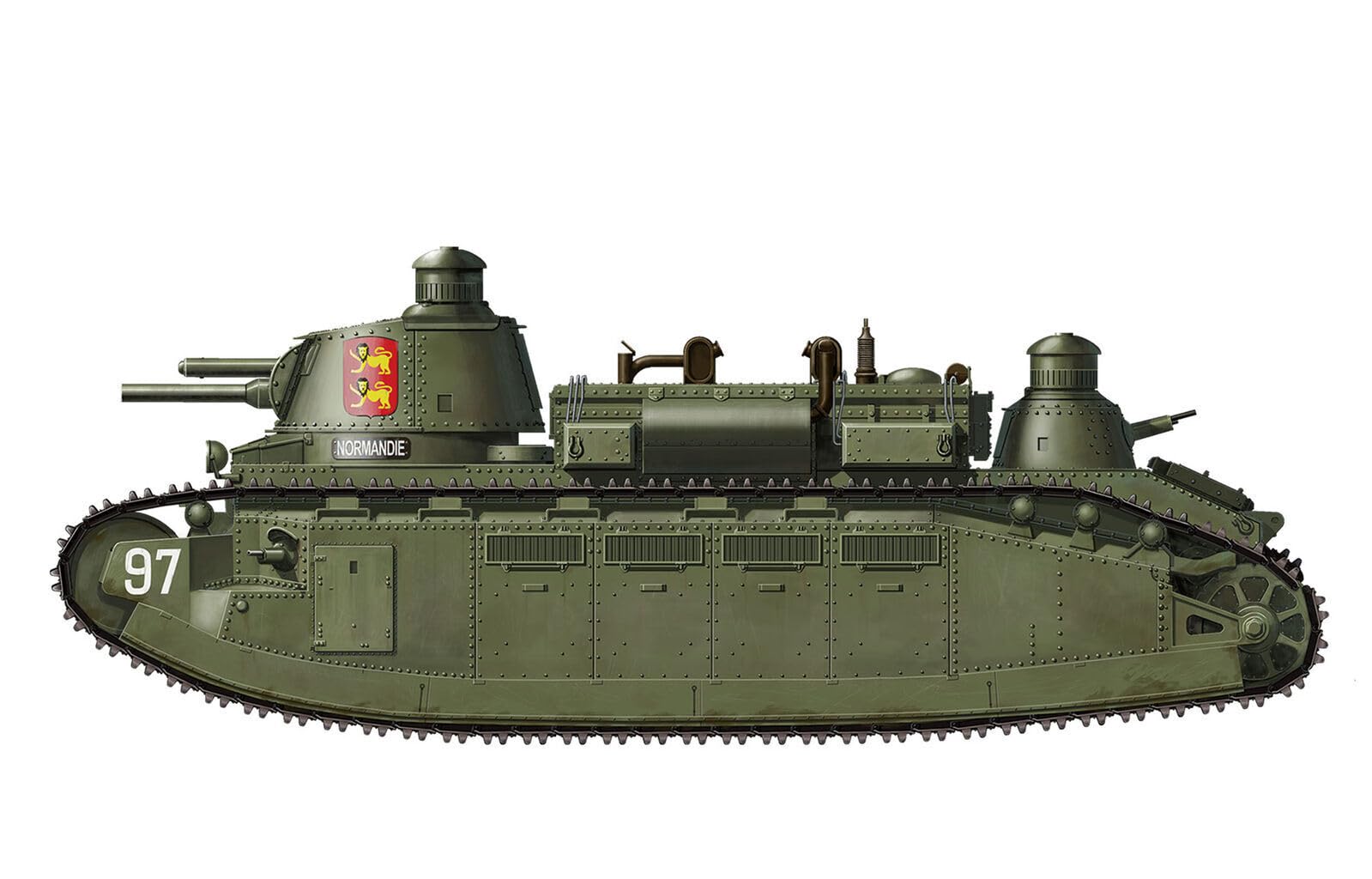 MENG-Model TS-009 - French Super Heavy Tank Char 2C, Durchsichtig