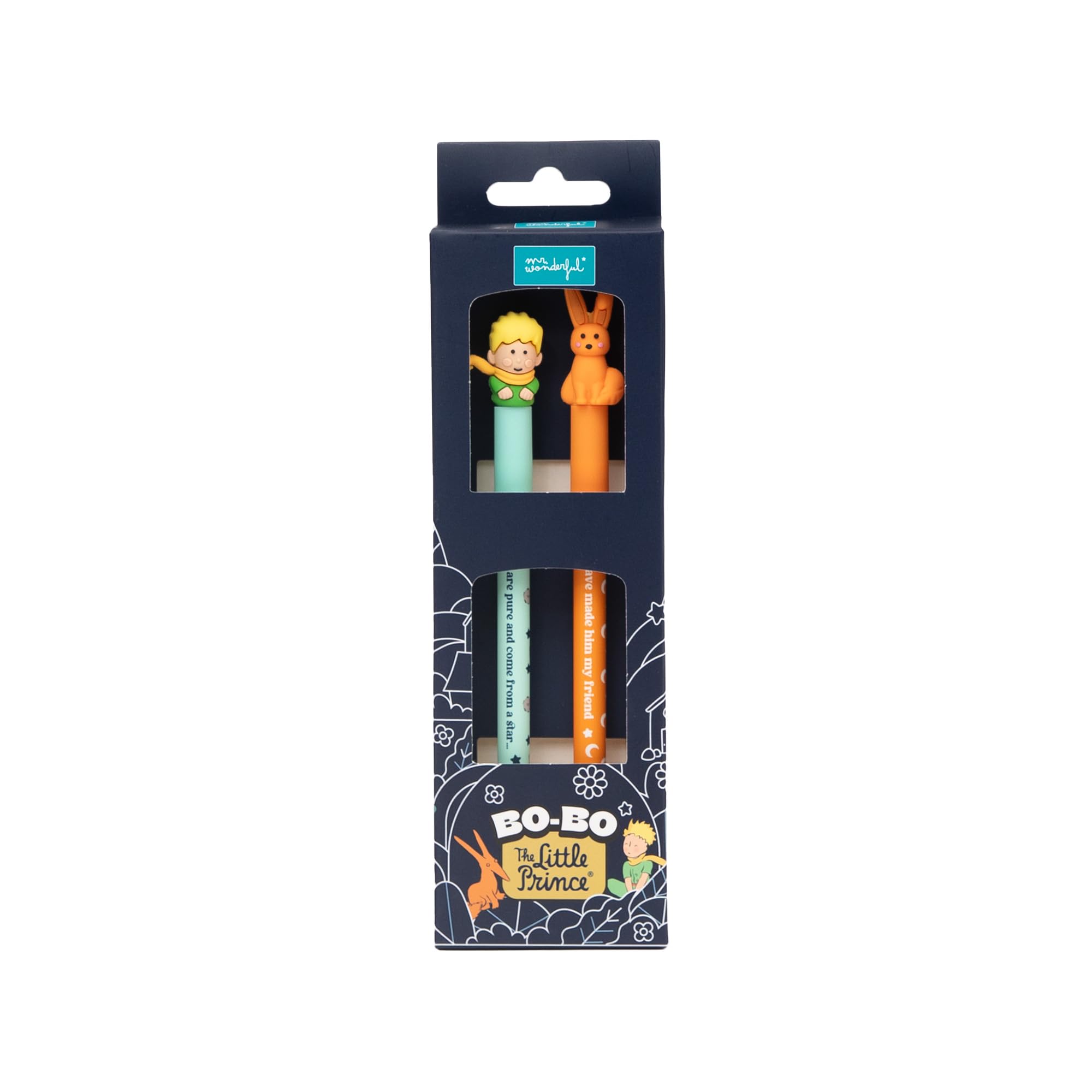 Mr. Wonderful Set 2 Penne Cancellabili Il Piccolo Principe e Rosa – Inchiostro Blu