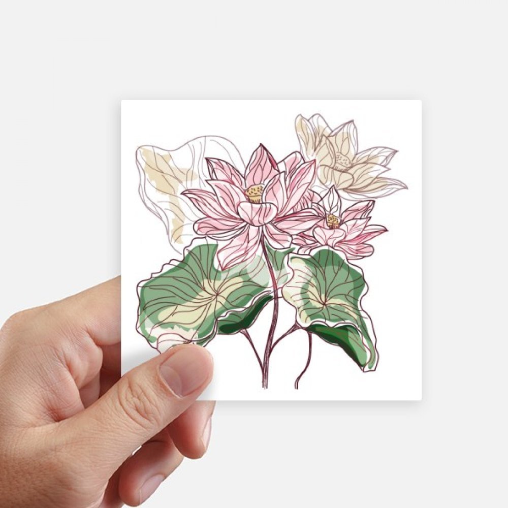 Decal lotus aquarelle 8 pièces de 10cm pour la décoration murale et des bagages