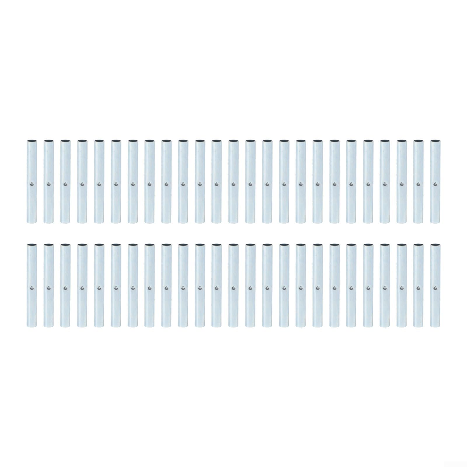 50 Pcs Tent Pole Connector Tubes, Galvanized Iron Replacement Joints for 5mm 6mm Fiberglass Poles, Repair Parts for Camping Tents Canopies Awnings(6mm)