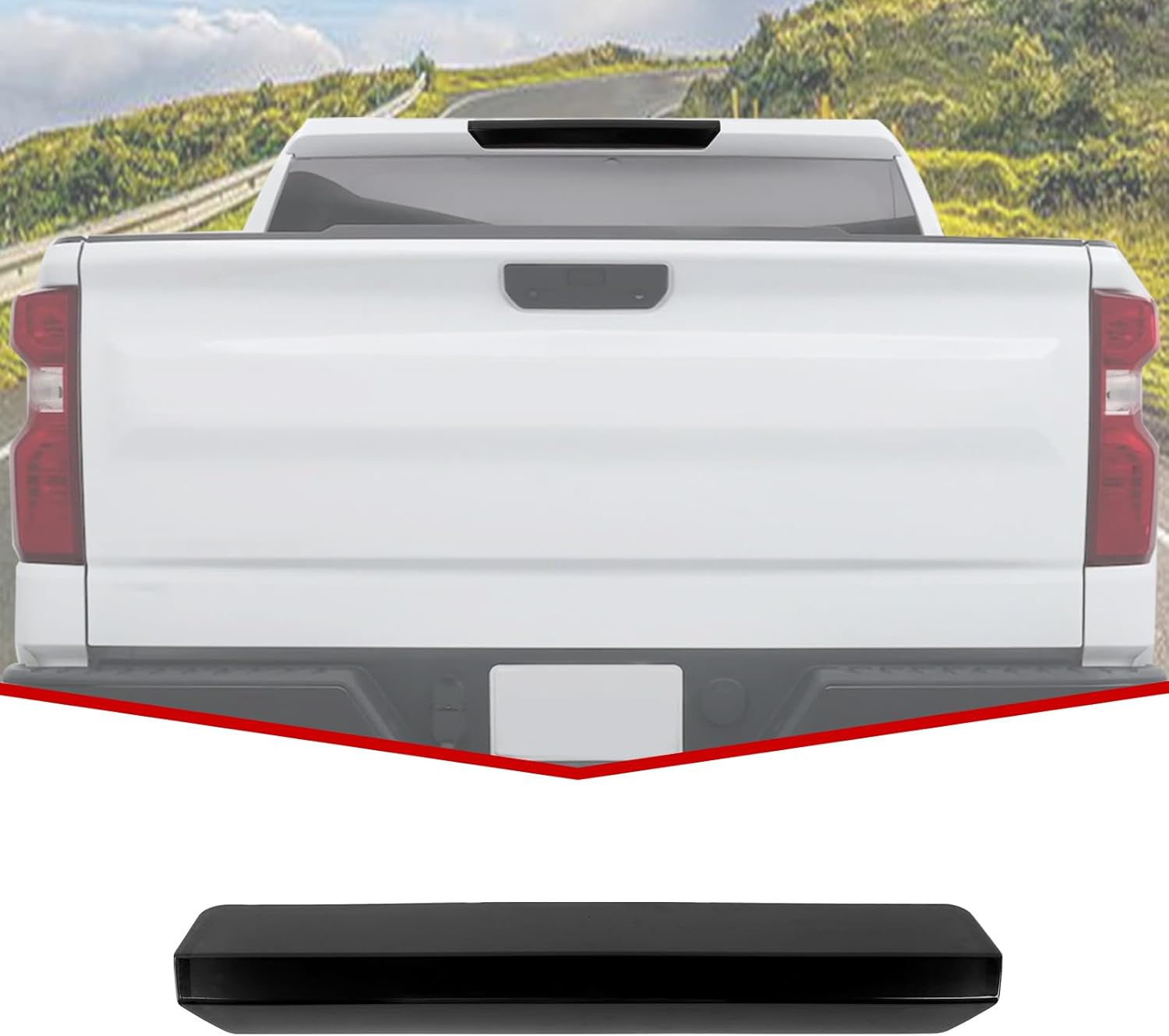 JeCar Third Brake Light Cover Compatible with Chevy Silverado Accessories 2022 2023 2024 2025, Smoked Black High Mount 3rd Brake Trim