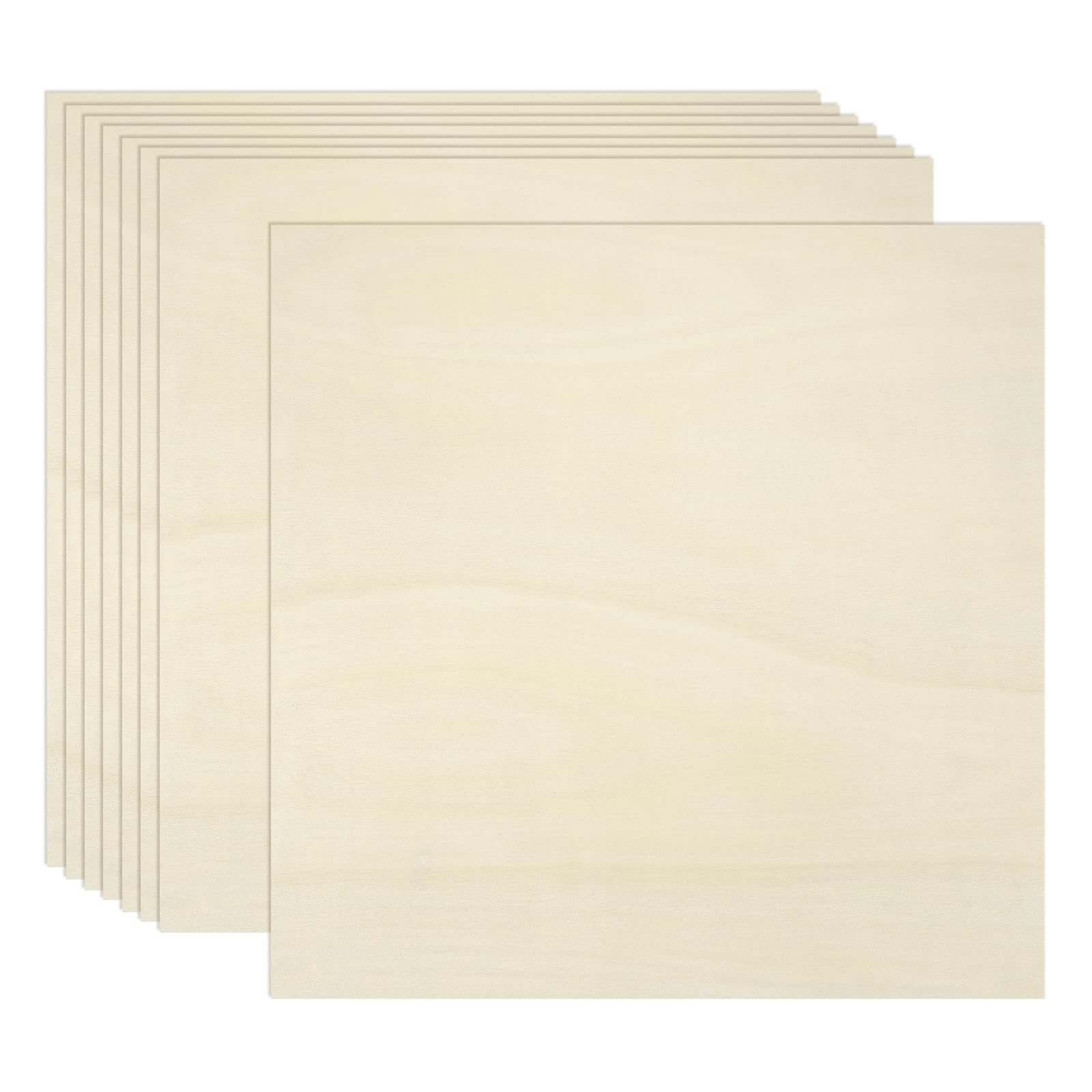 QUARKZMAN 8 Fogli Compensato 3mm, 300x300mm, Pannello Compensato di Bosso, Pannelli in Legno per Taglio Laser, fai da te, modellismo, arte e artigianato