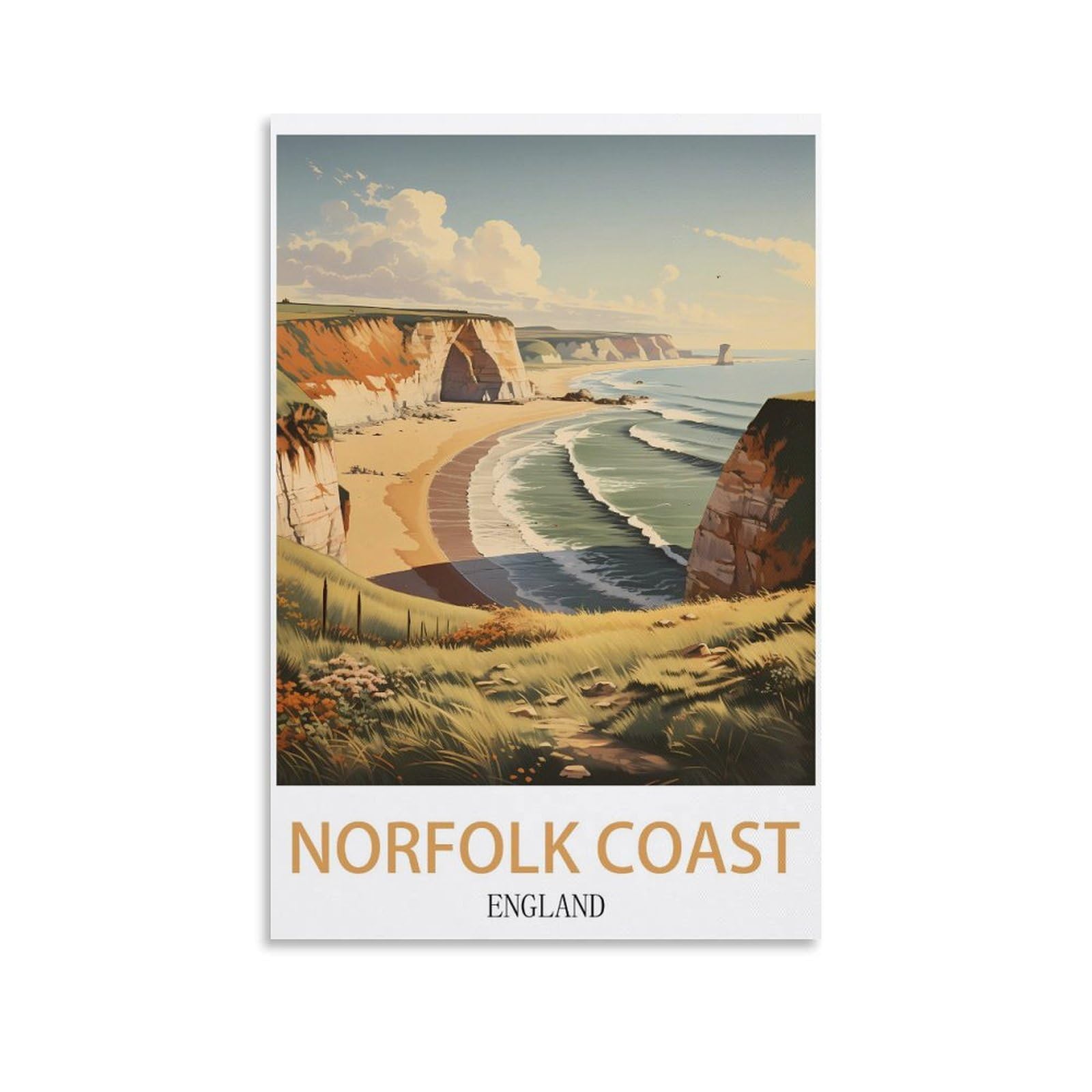 LCYUAOPP Norfolk Coast England Vintage Travel Posters 08x12inch(20x30cm) Canvas Art Poster And Wall Art Picture Print Modern Family Bedroom Decor Posters