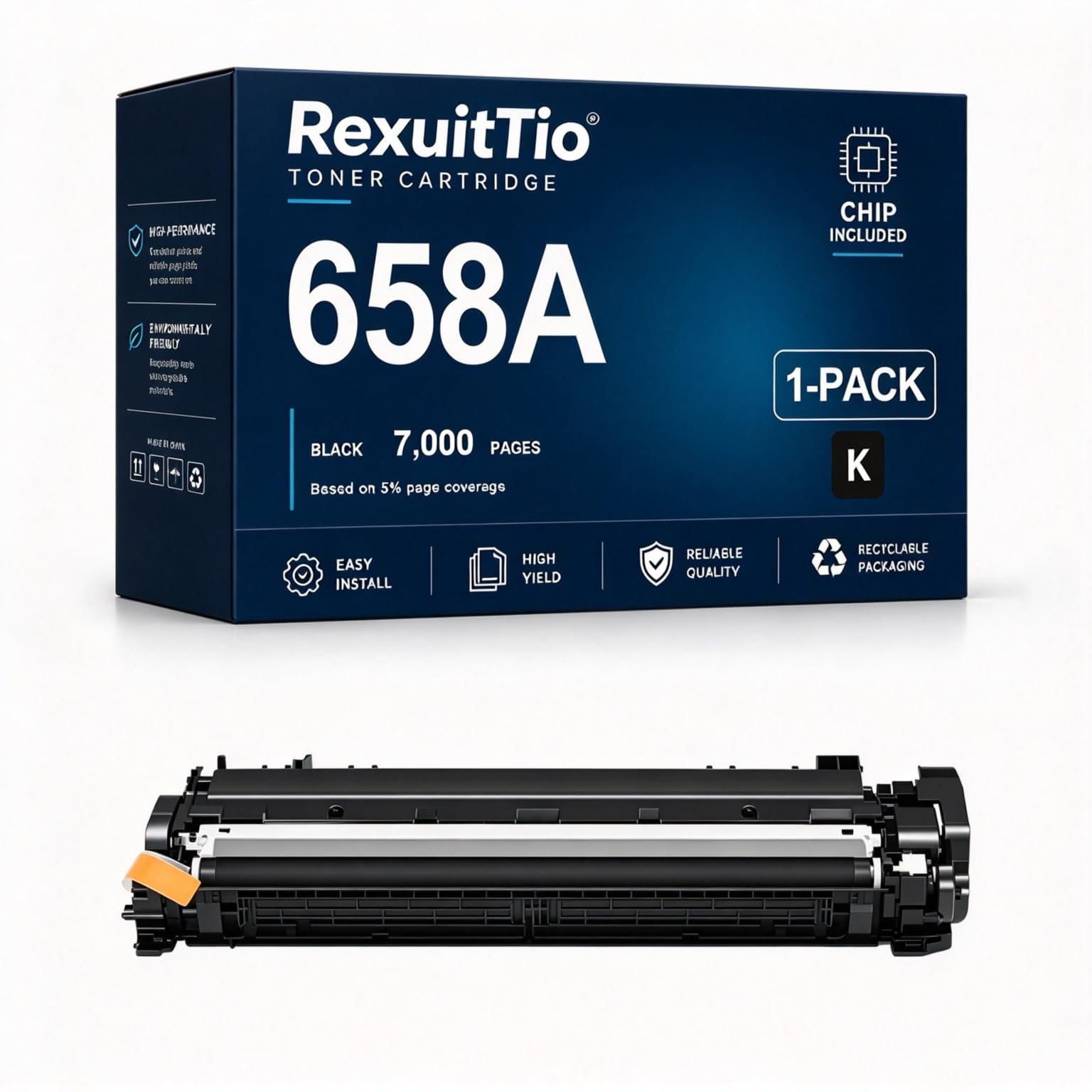 Remplacement de la Cartouche de Toner Compatible à Haut rendement 658A pour W2000A avec la dernière Puce, Convient à l'imprimante Laser HP Color LaserJet Enterprise M751dn 751n, Noir