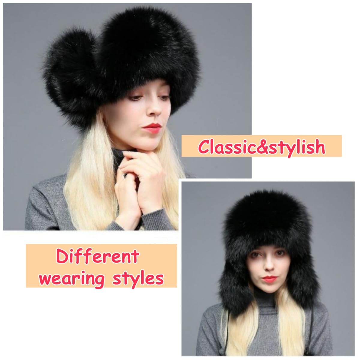 Winter Trapper Hat with Pompom for Ski Snow Activities Delphine | Chateau Fleece-Lined Pom Hat main image 2