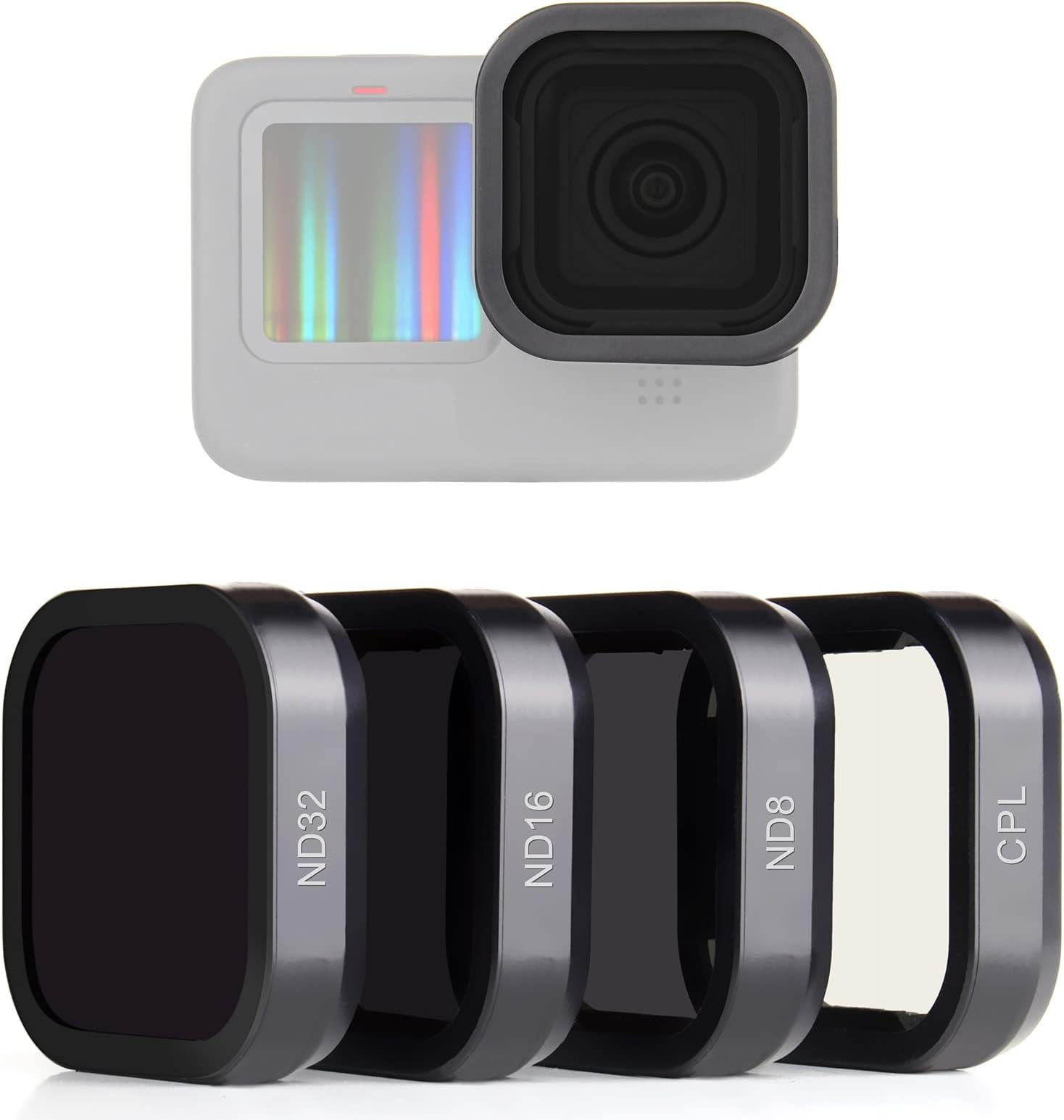 4-Pack Lens Filter CPL ND8 ND16 ND32 Filter for GoPro Hero 12 11 10 9 Black, Neutral Density and Circular Polarizing Lens Filter Kit Protector for Go Pro Hero 9/10/11/12 Accessories